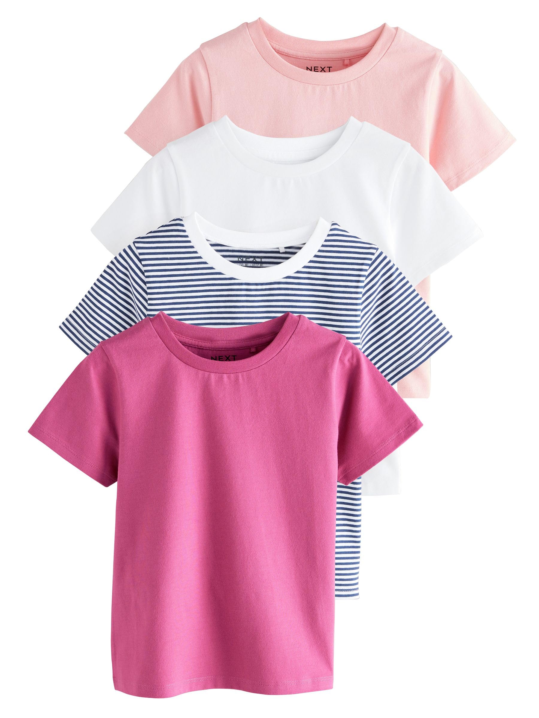 Next 4 t-shirt bambina rosa fantasia cotone