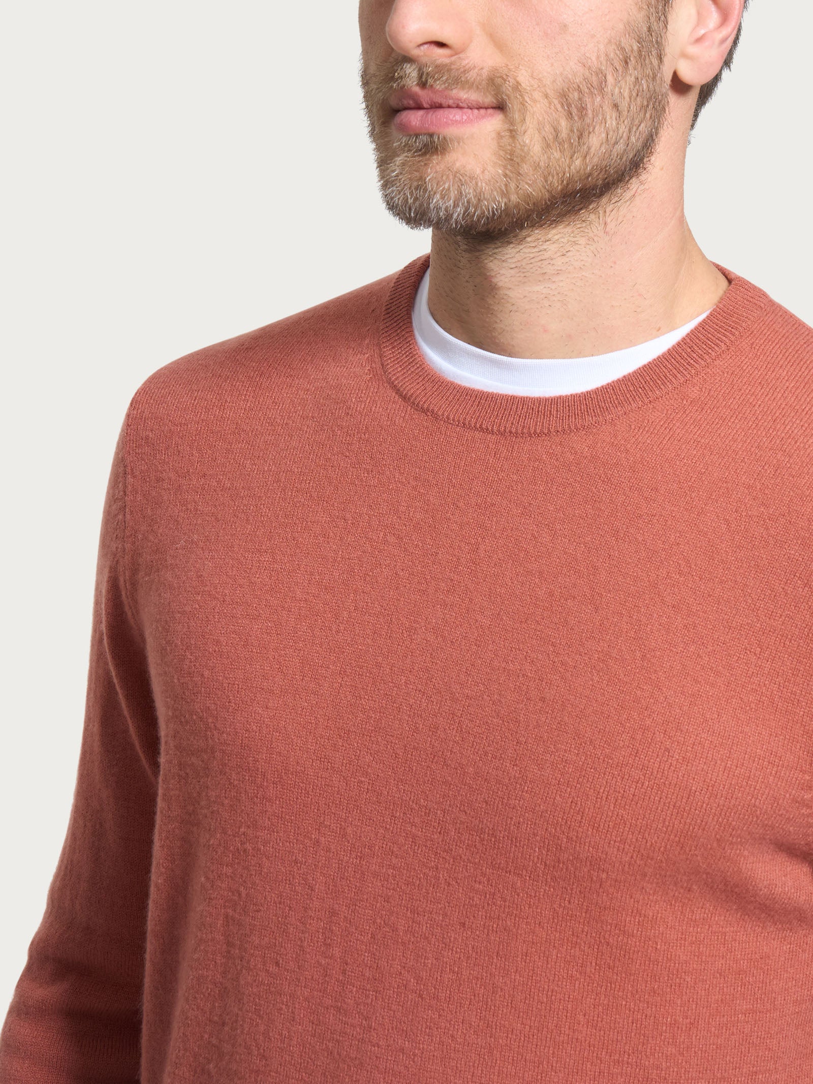 Ragno Cashmerino Maglia Girocollo Burnt Brick Lana