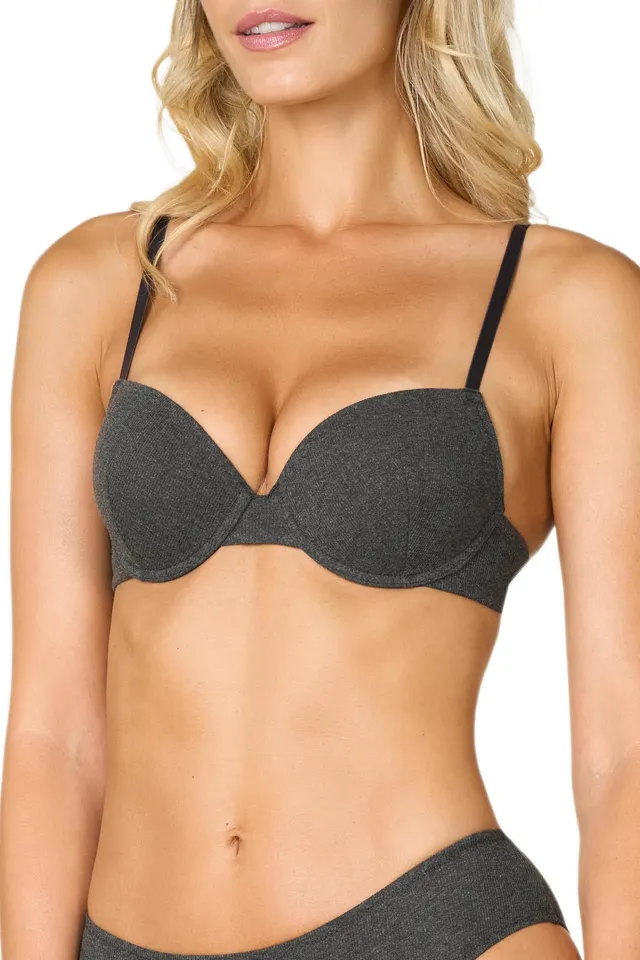 Goldenpoint Circe push up reggiseno cotone a costina con ferretto