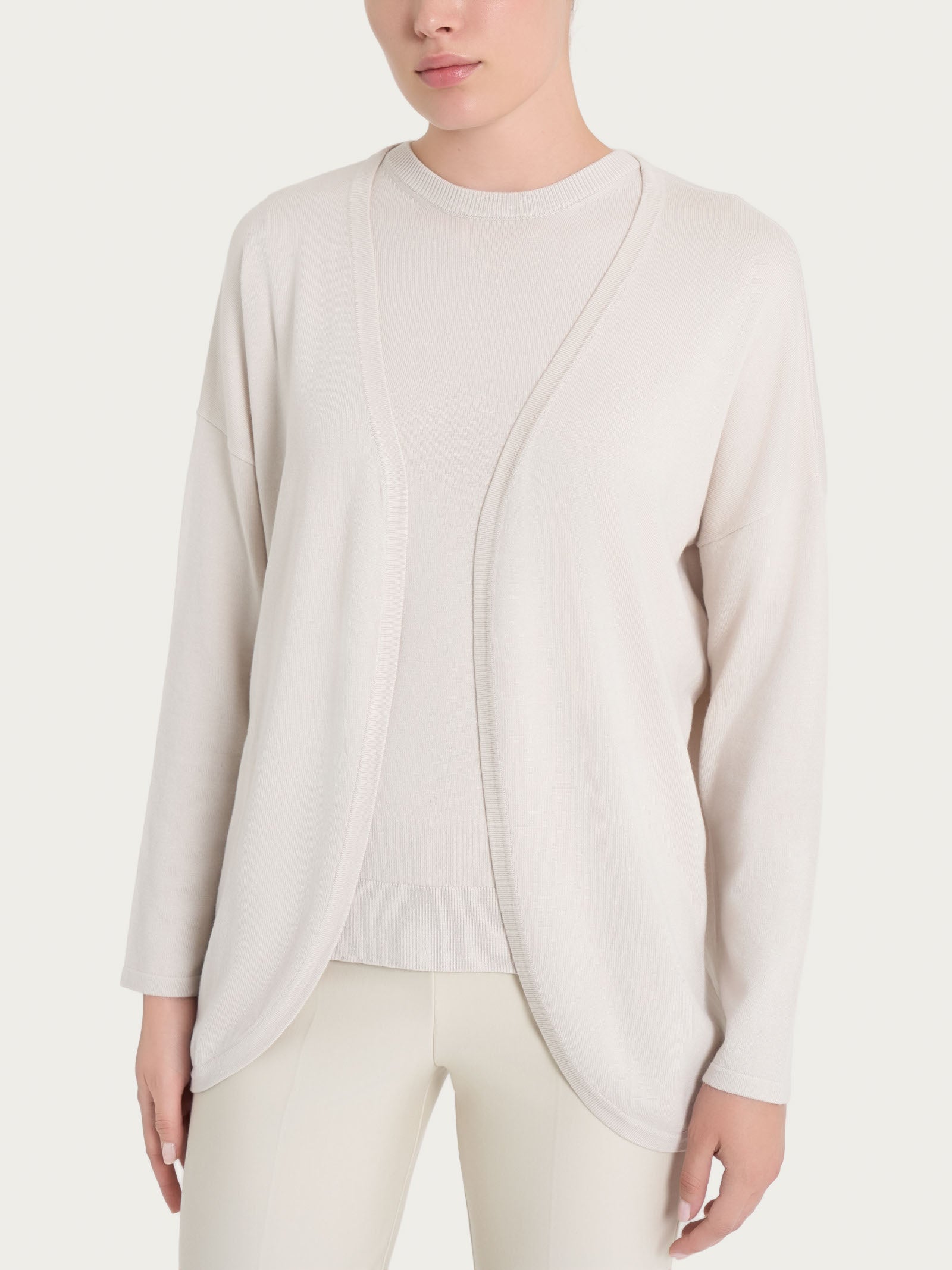 Ragno Four Seasons Cardigan aperto Champignon viscosa