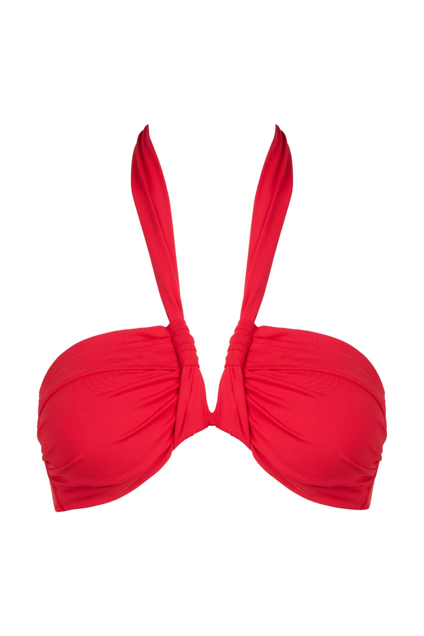 Goldenpoint Fascia a V Top Bikini Tinta Unita con Ferretto