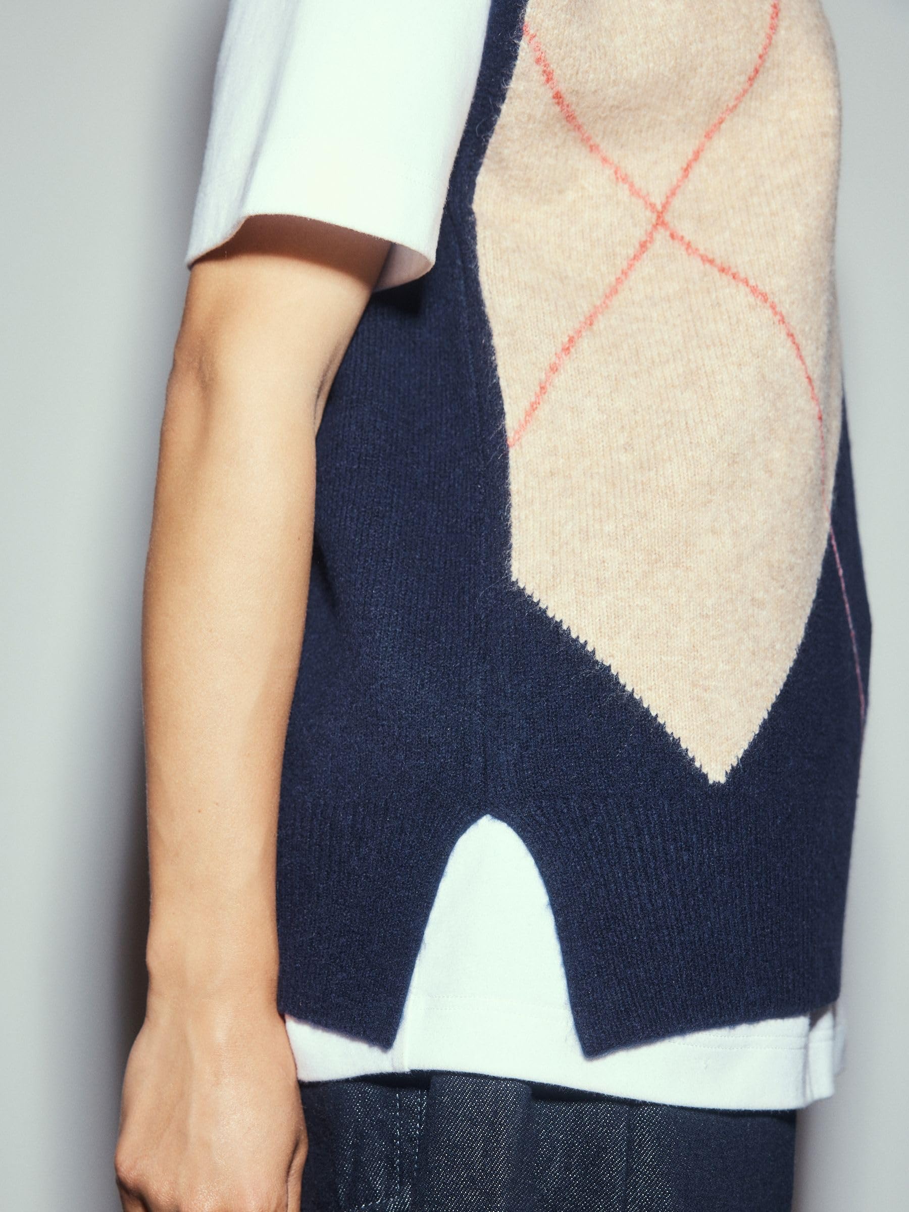 Next canotta M blu argyle in cotone comoda