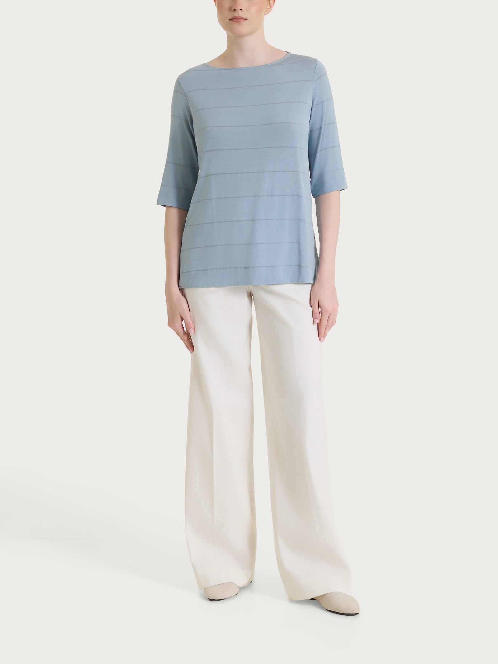 Ragno Summer Light Maglietta Barchetta Righe Blu Viscosa
