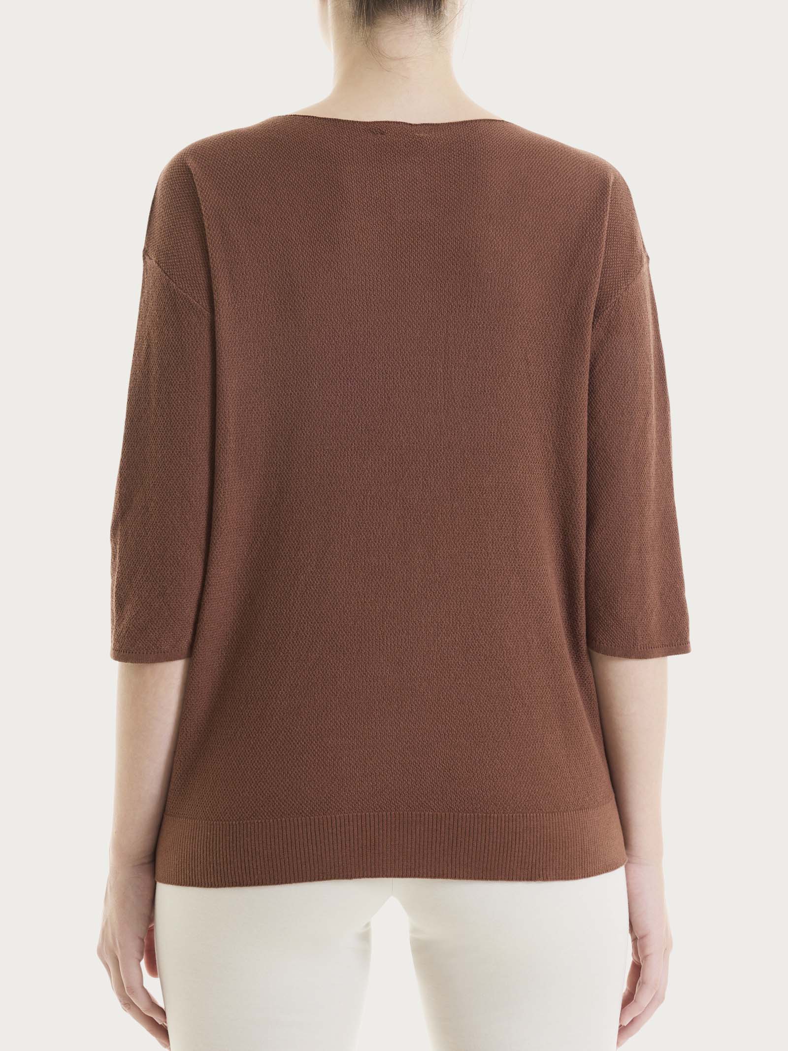 Ragno Puro Cotone Maglia Donna Girocollo Cappuccino