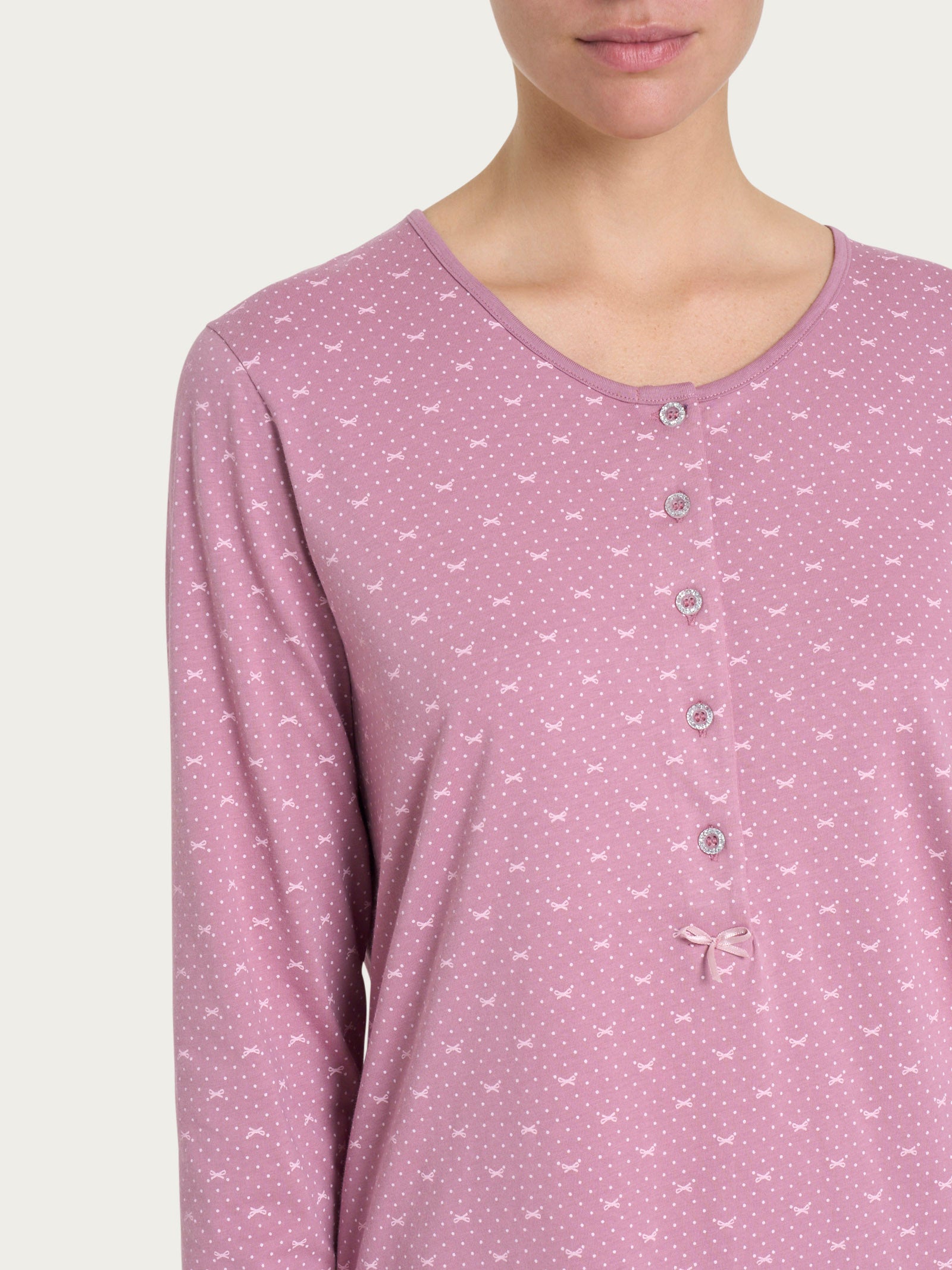Ragno Jersey Cotone pigiama serafino rosa fantasia Dusky