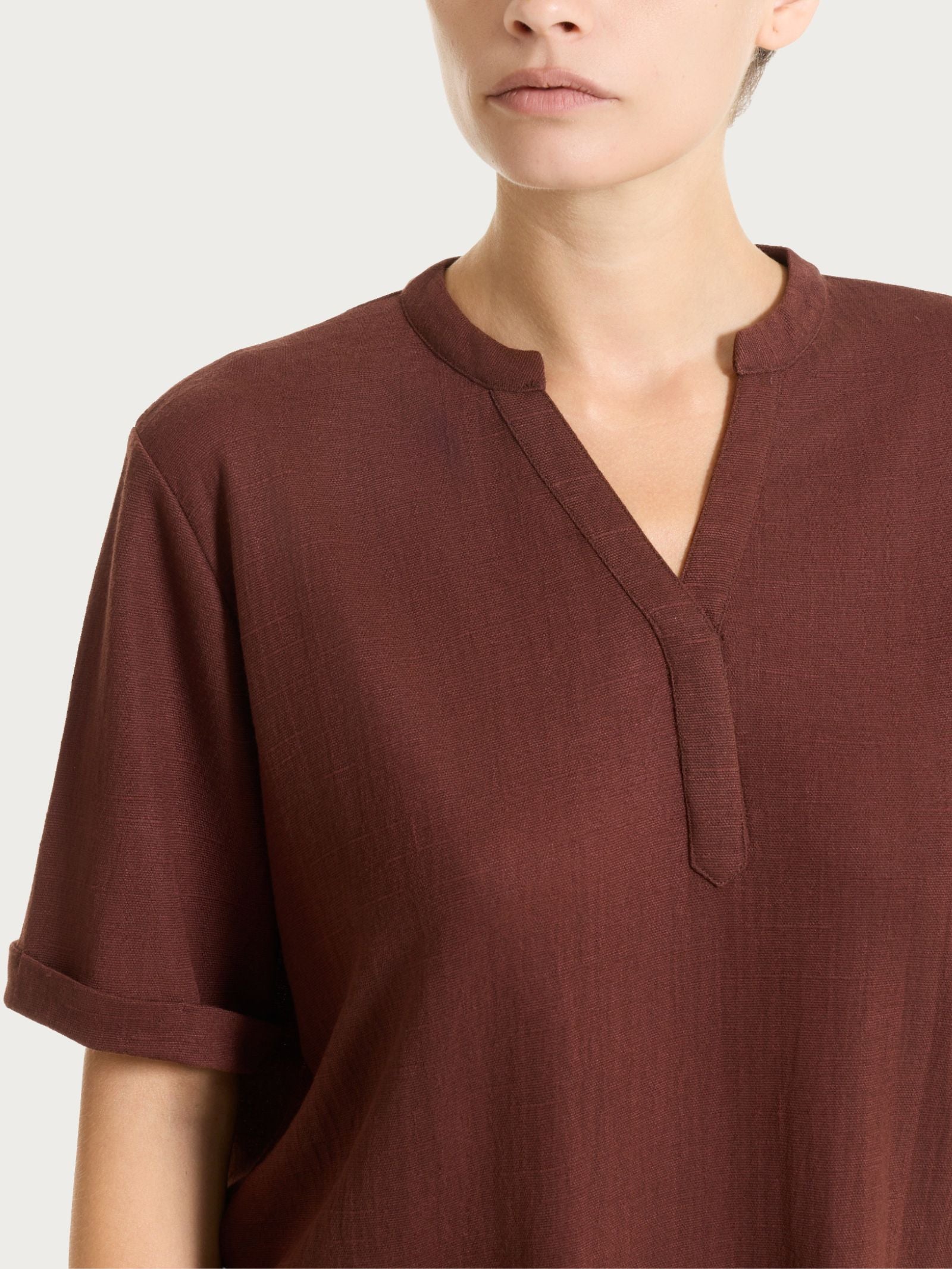 Ragno Summer Slub Serafino Maglia Chocolate