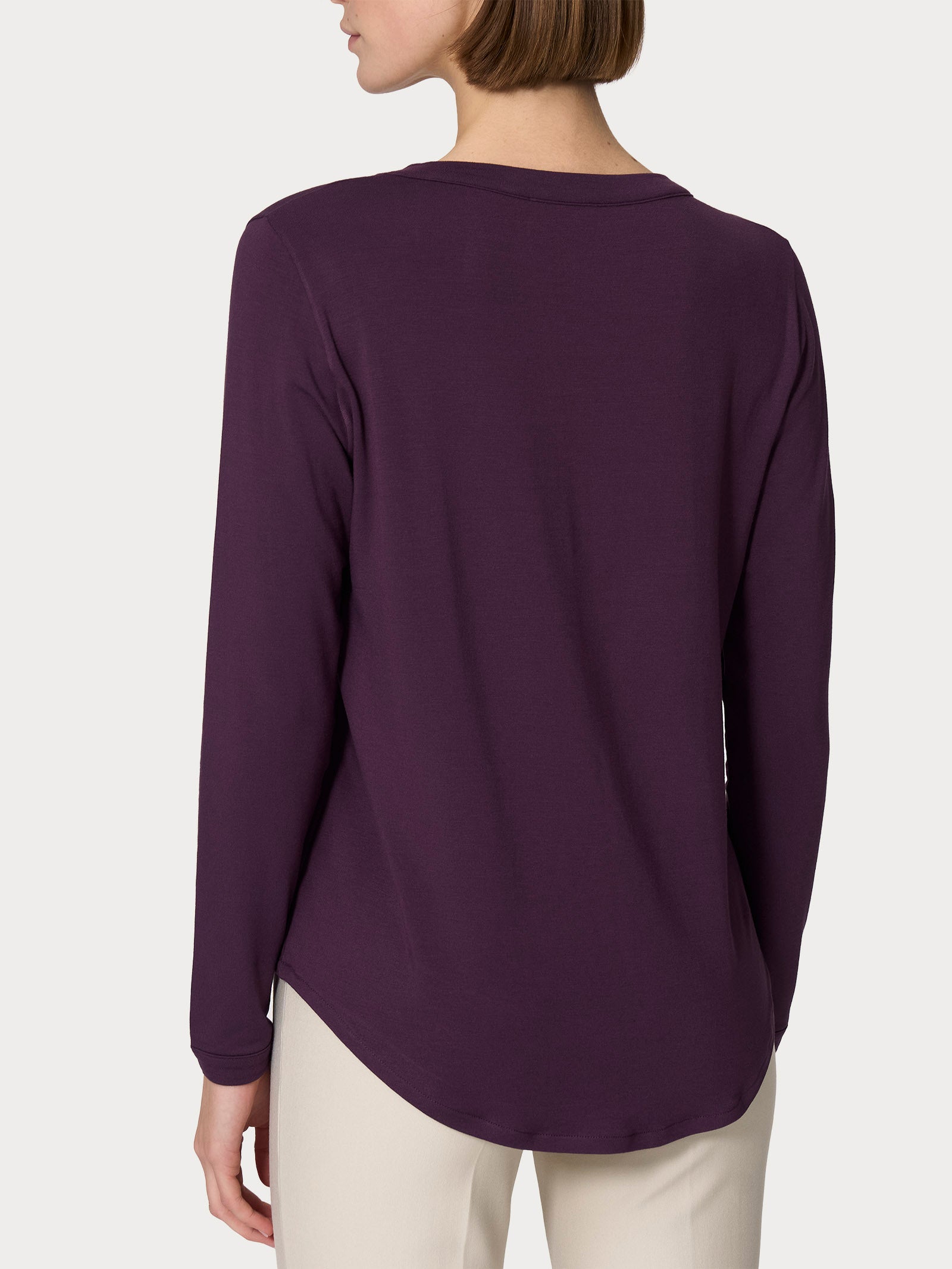 Ragno Perfetta Maglietta Girocollo Eco Viscosa Plum Perfect