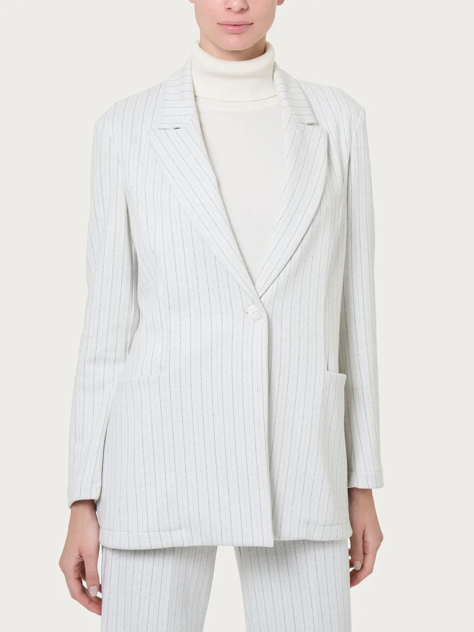 Ragno Compact Blazer donna Fant.Argento Mel. gessato