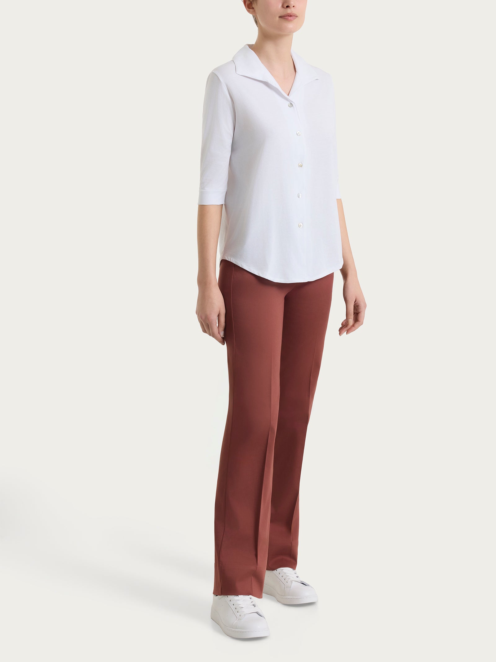 Ragno Ultralight Camicia Cotone Bianco Manica 3/4
