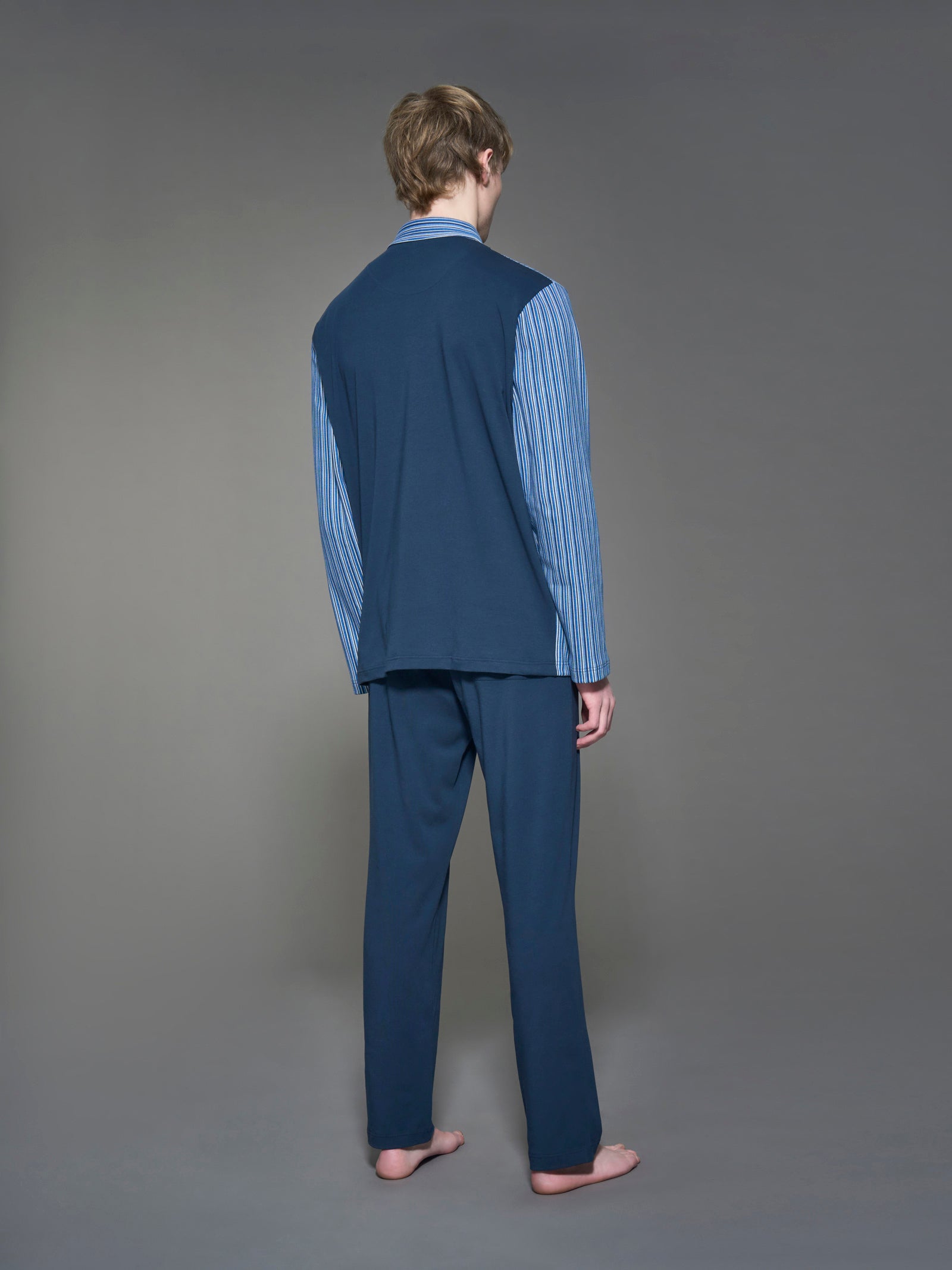 Ragno Sport pigiama uomo interlock cotone aperto Navy Blazer