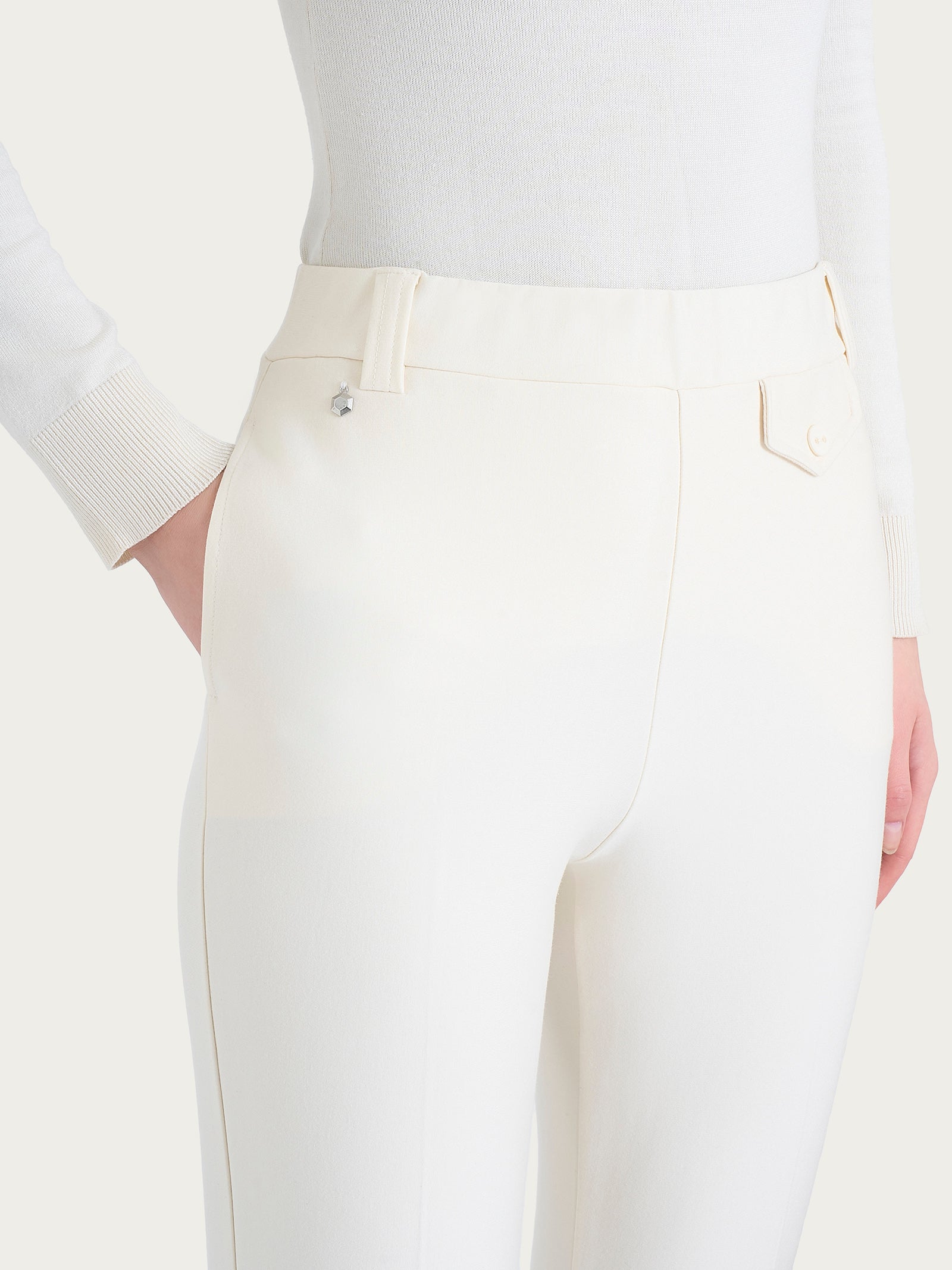 Ragno Compact pantalone dritto con taschino Avorio