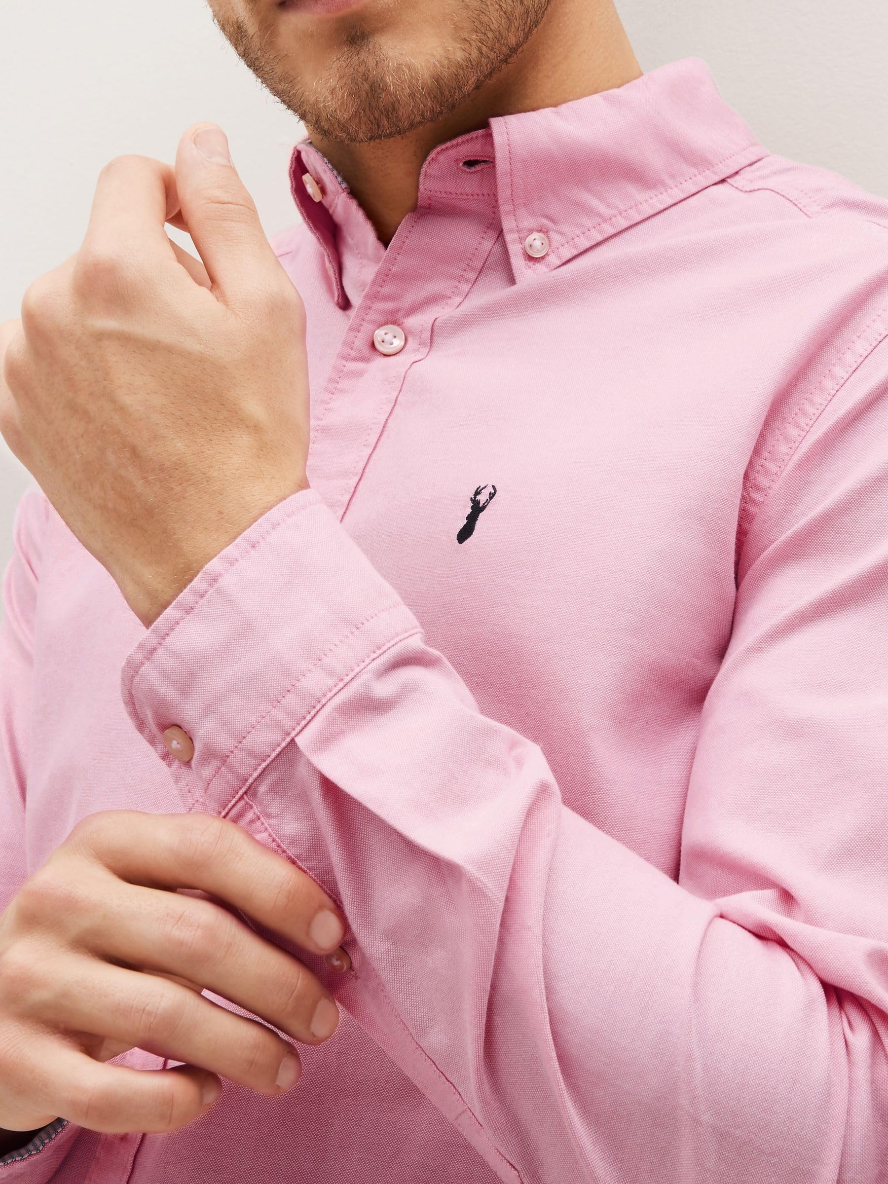 Next camicia oxford uomo maniche lunghe rosa cotone