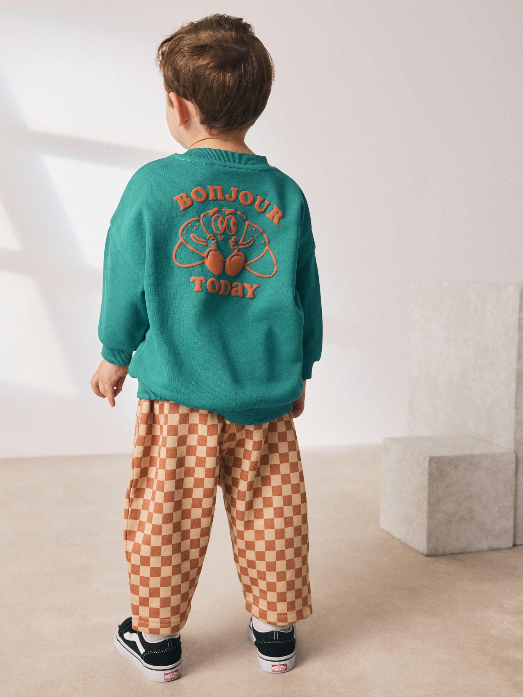 Next Tuta Felpa Jogger Bambino Green Croissant Cotone