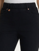 Ragno 4 Seasons Denim jeans flare donna neri elasticizzati