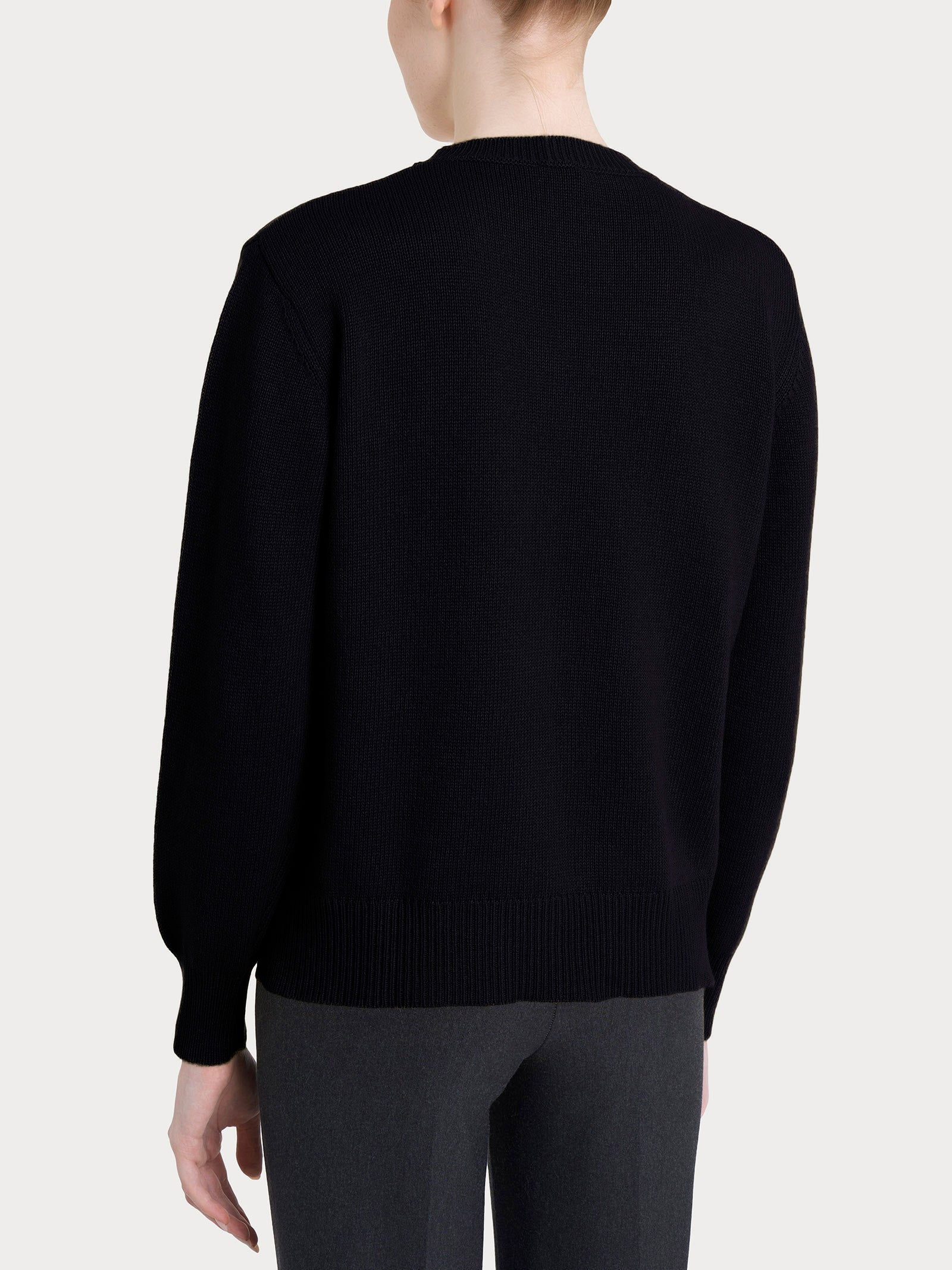 Ragno Natural Soft Maglia Girocollo Nero lana donna