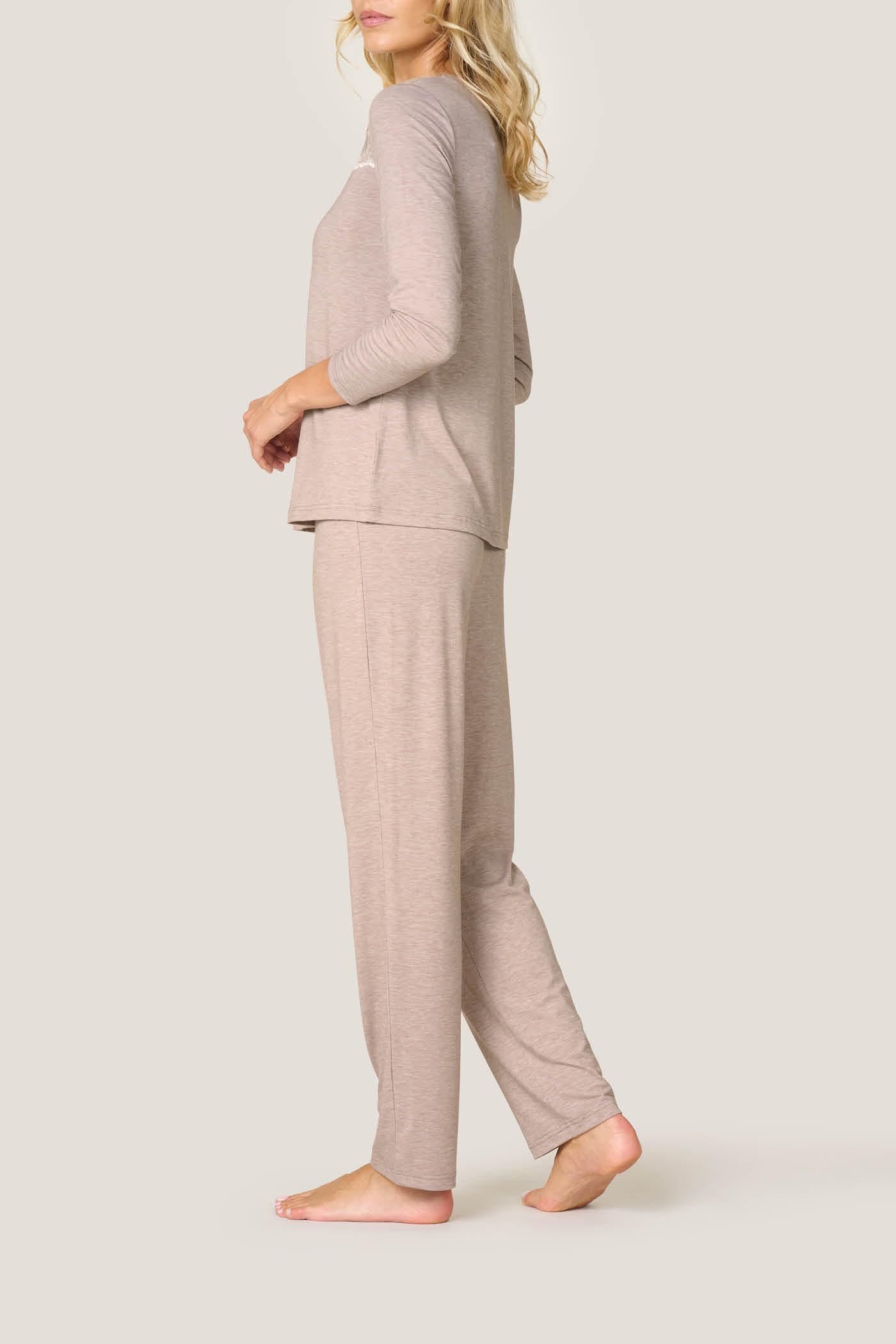 Goldenpoint Regular Pizzo pigiama lungo donna maniche lunghe