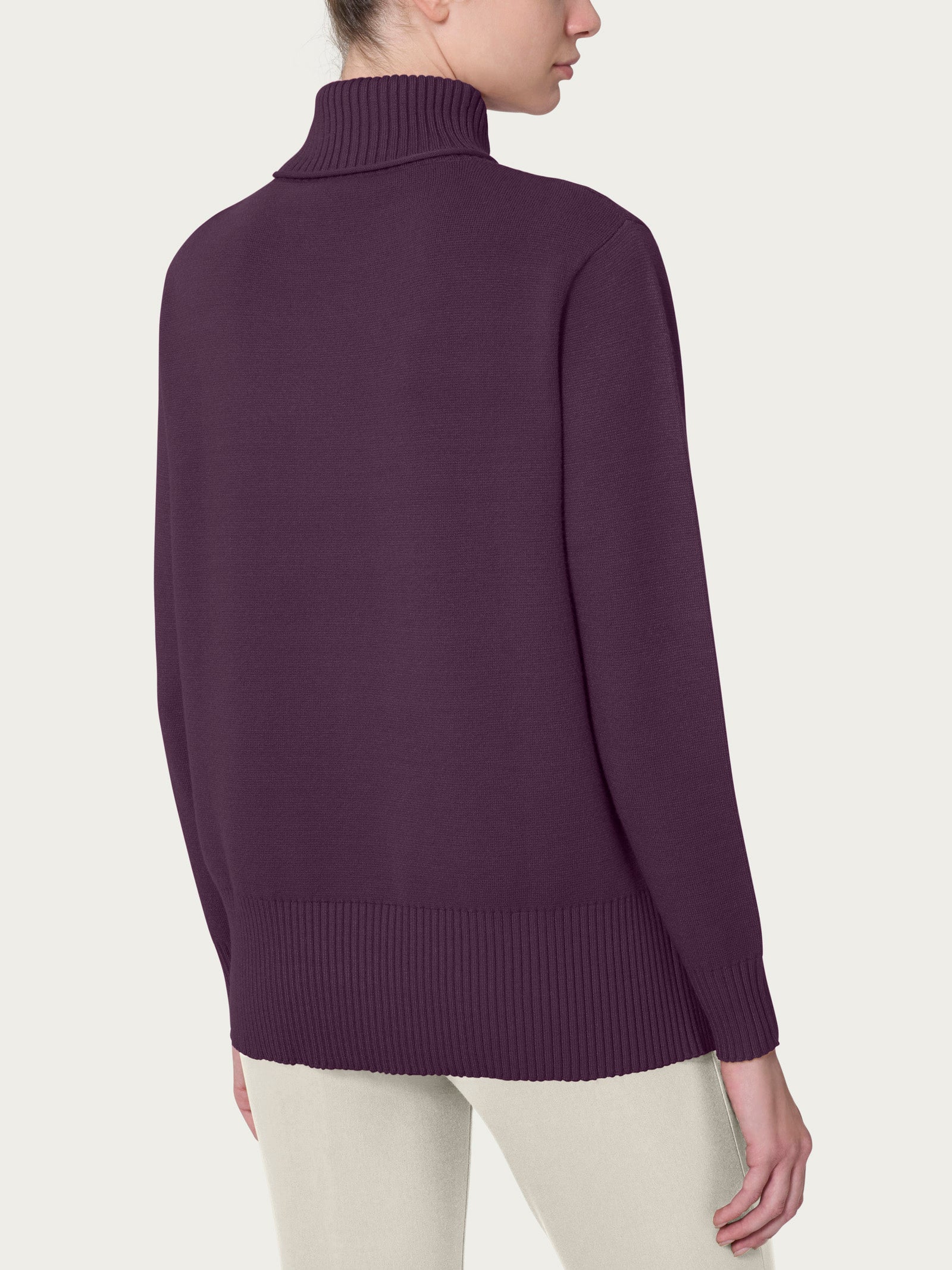 Ragno Four Seasons dolcevita asimmetrico Plum Perfect