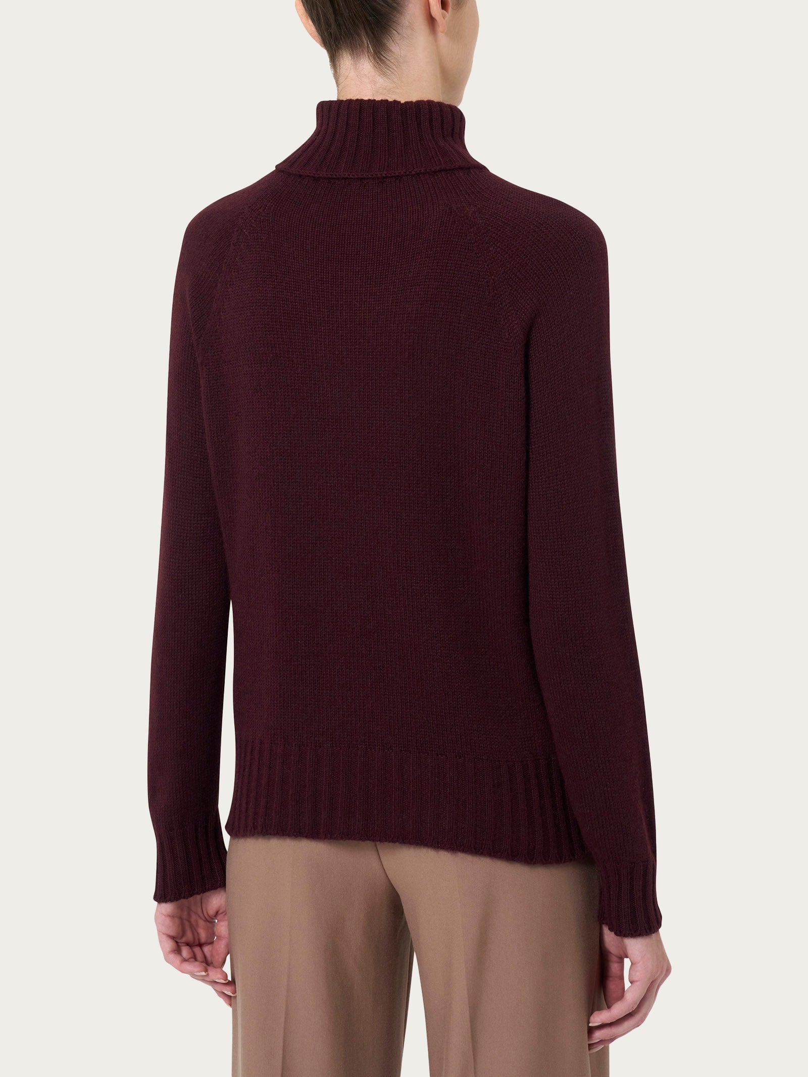 Ragno SL Misto Angora Dolcevita Maglia Plum Perfect