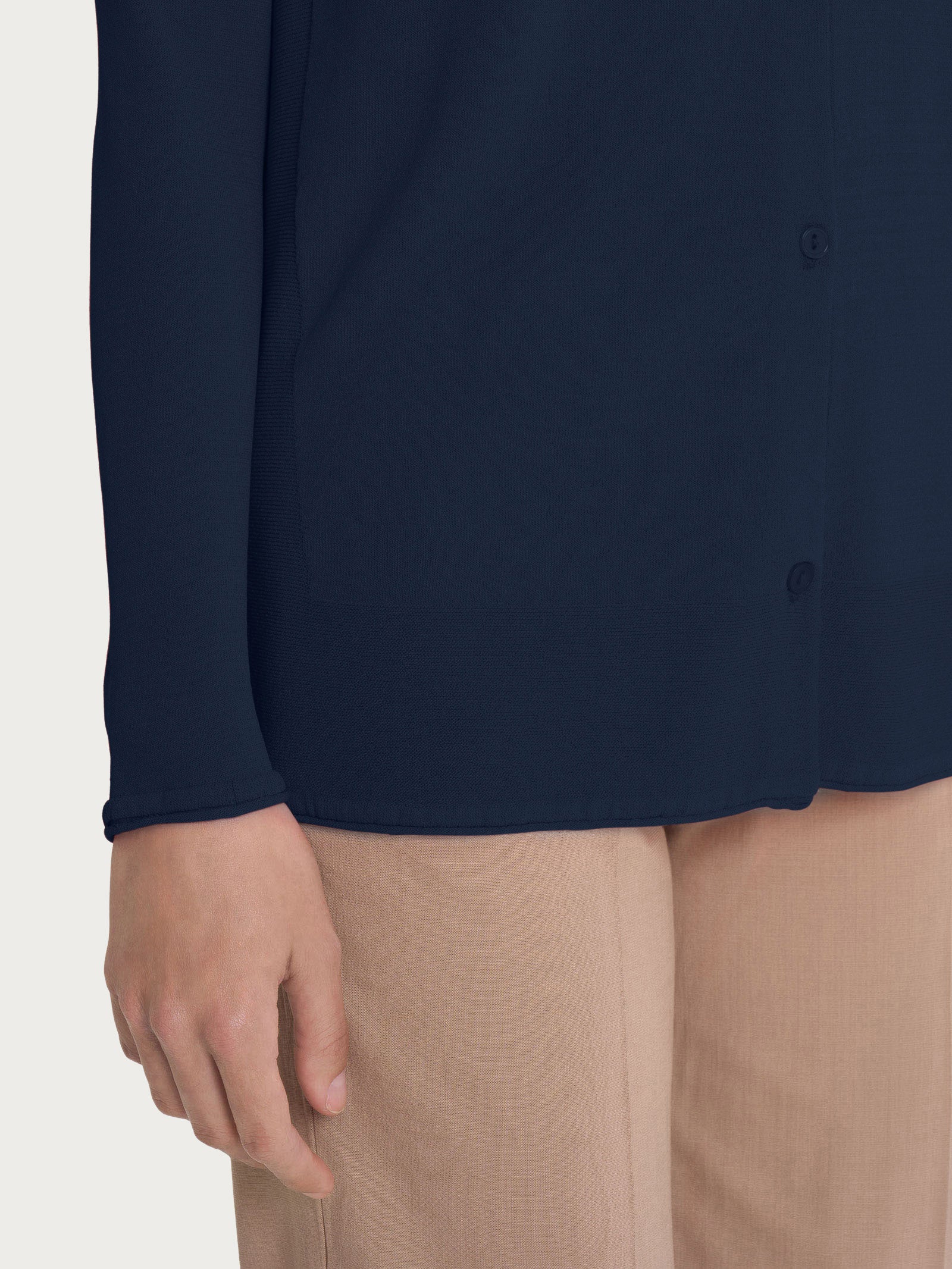 Ragno Crêpe Cardigan Aperto Bottoni Bleu viscosa