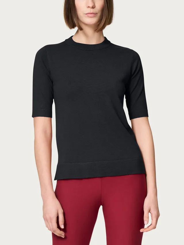 Ragno Four Seasons Maglione Girocollo nero viscosa 4 stagioni