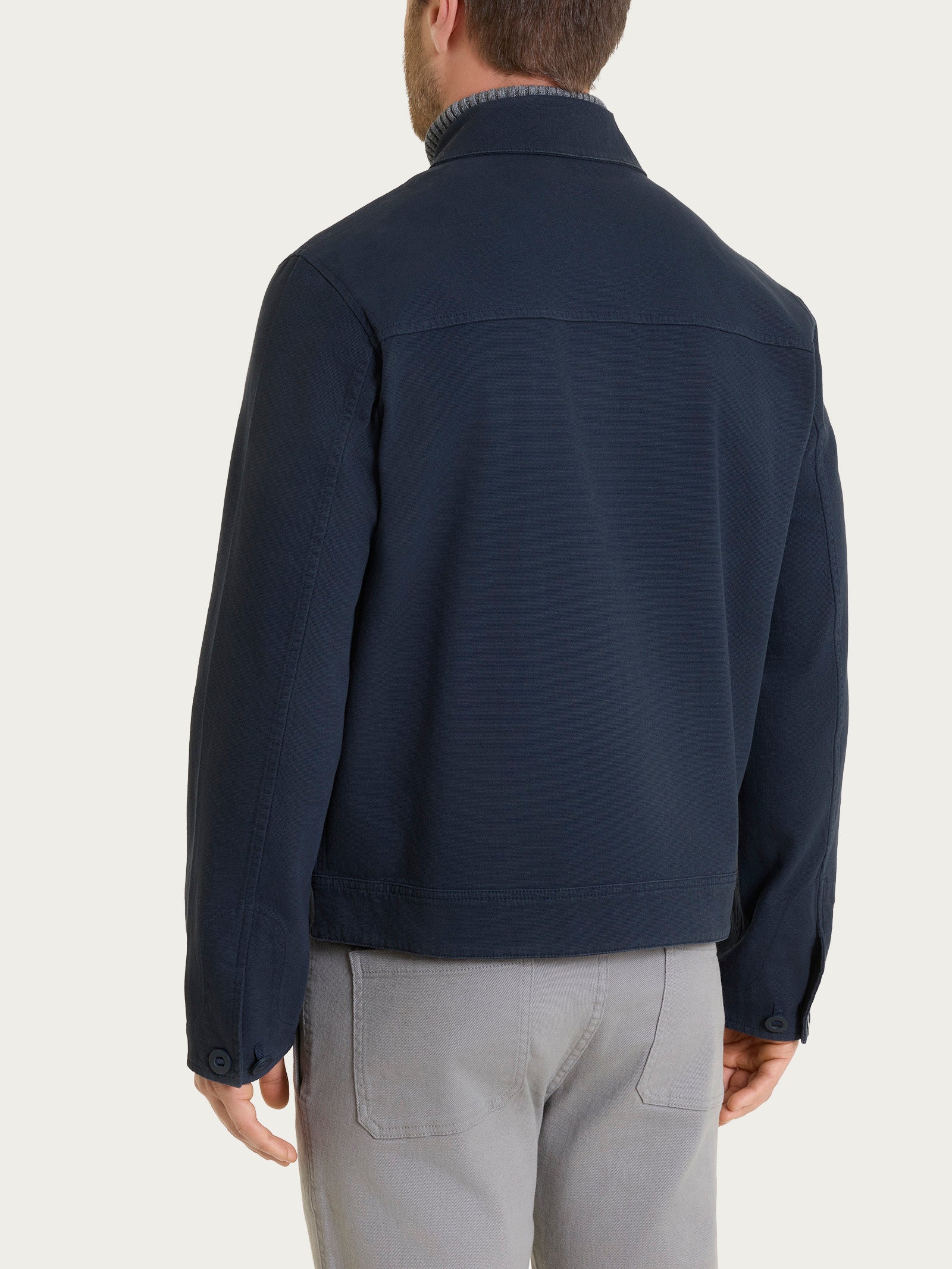 Ragno Canvas Stretch giacca zip blu uomo