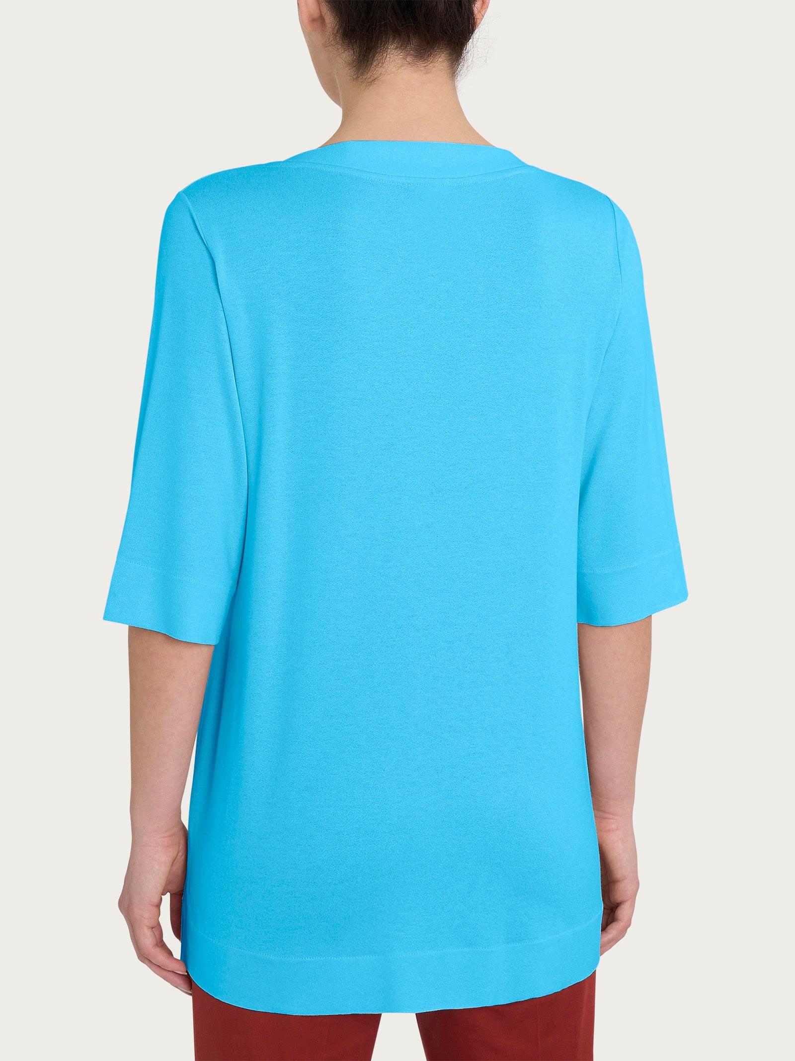 Ragno Relaxed Crêpe Maglietta 3/4 Azure Blue viscosa