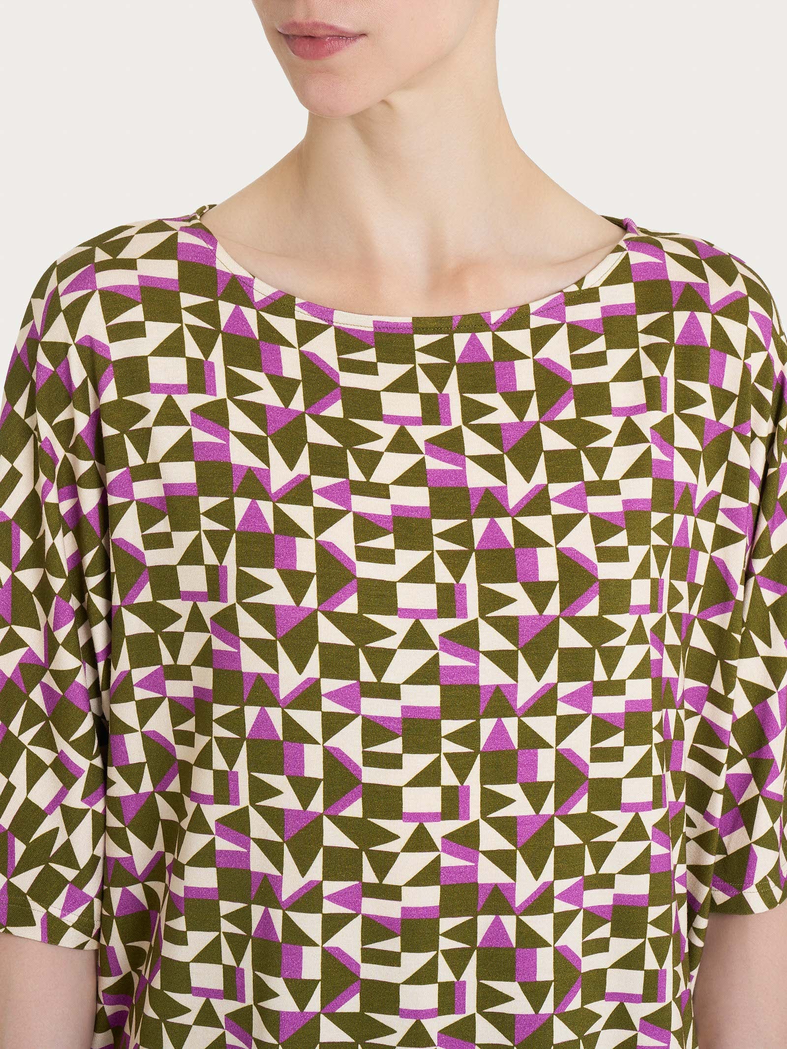 Ragno Viscosa Summer Maglia girocollo Cattleya Orchid viscosa