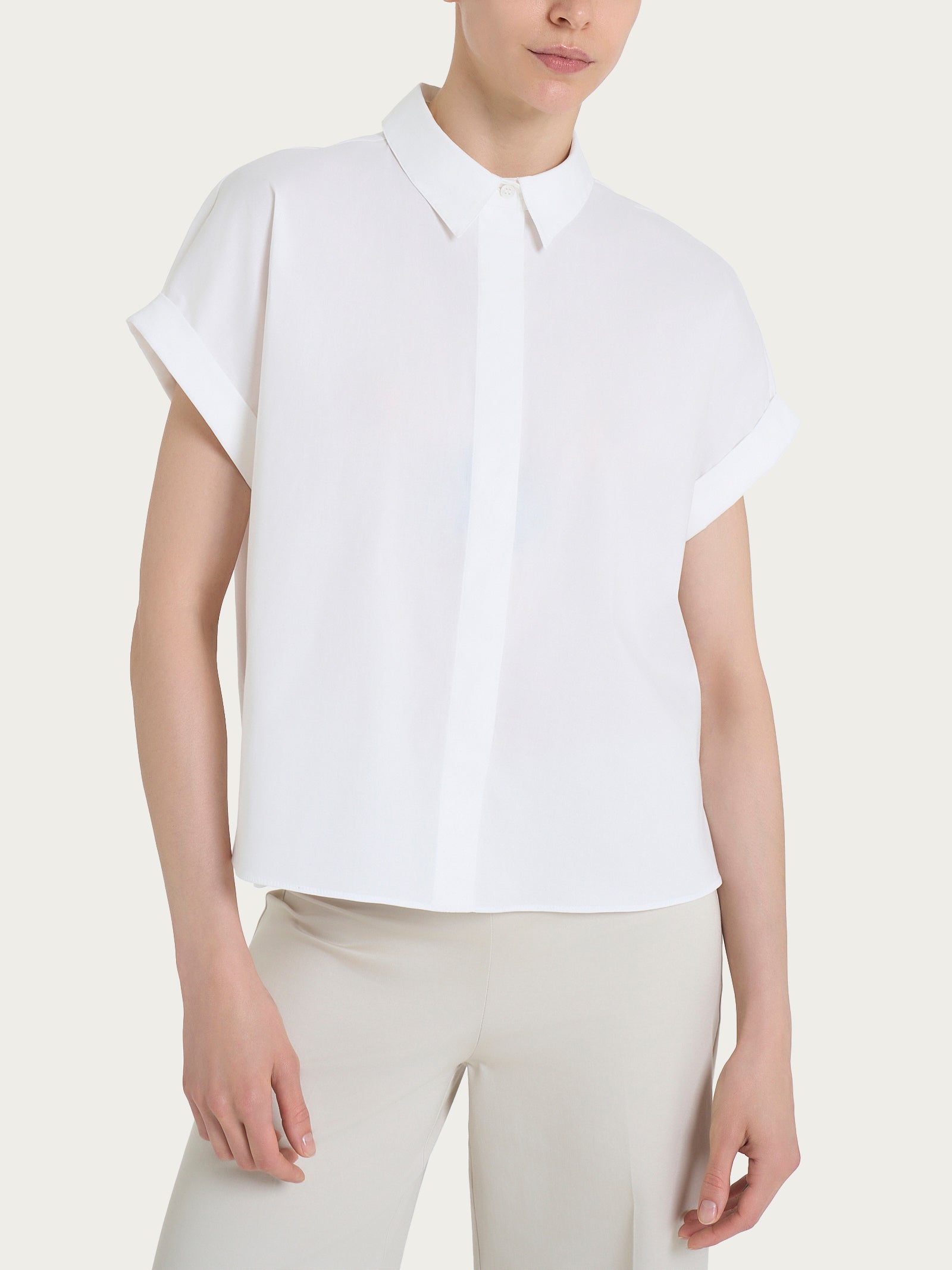 Ragno Popeline Camicia manica kimono camicia Bianco boxy