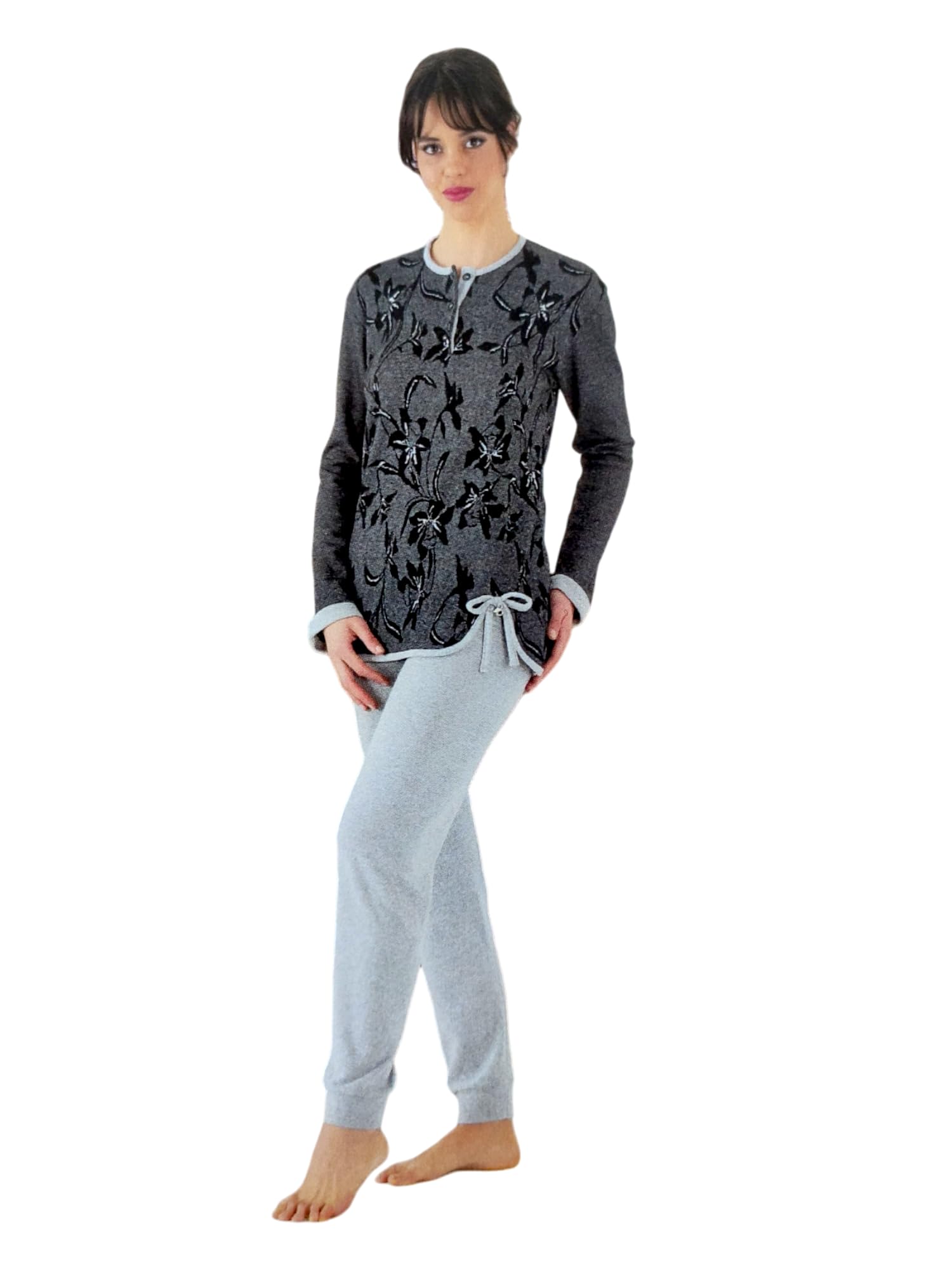 Basile Tesy pigiama invernale cotone blu S