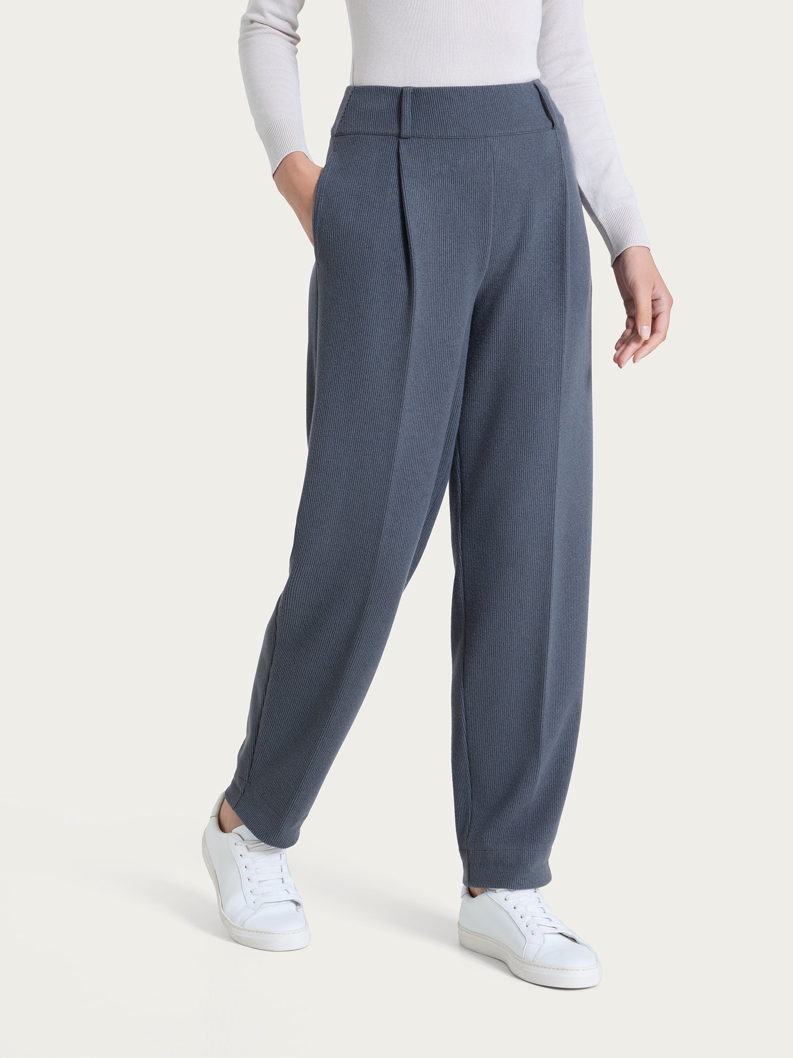 Ragno Velvet pantalone carota pinces Dark Shadow