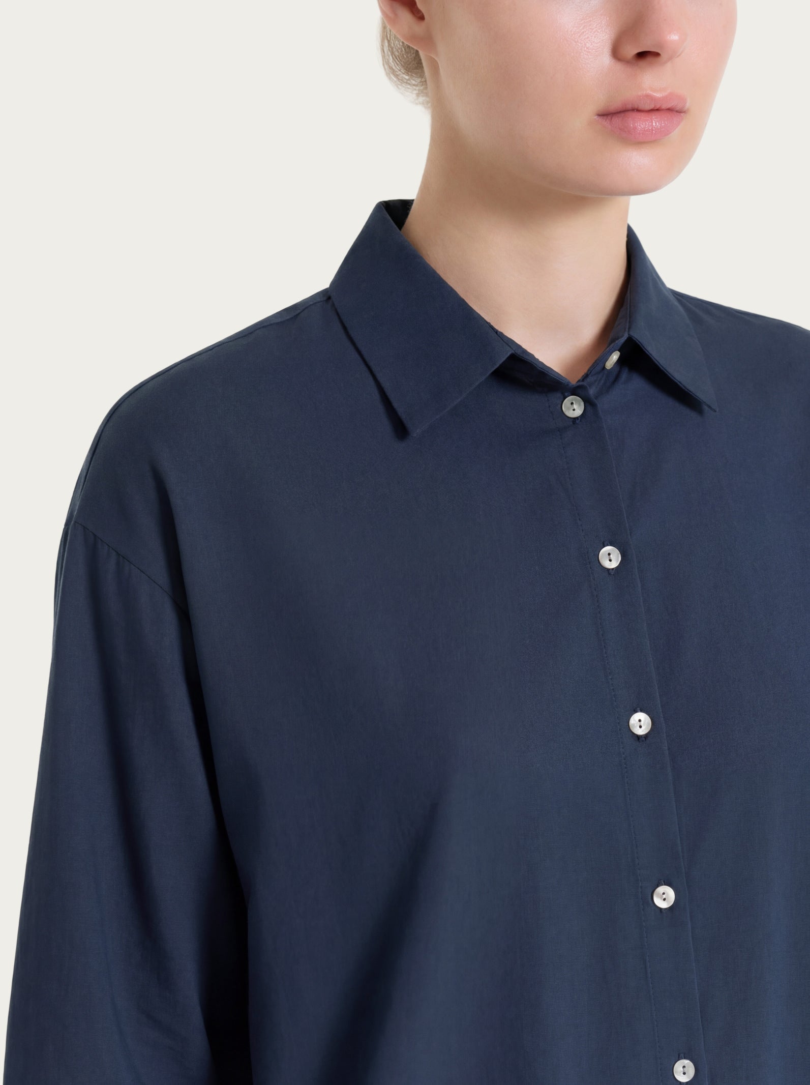 Ragno Viscosa Summer camicia manica 3/4 bleu in voile