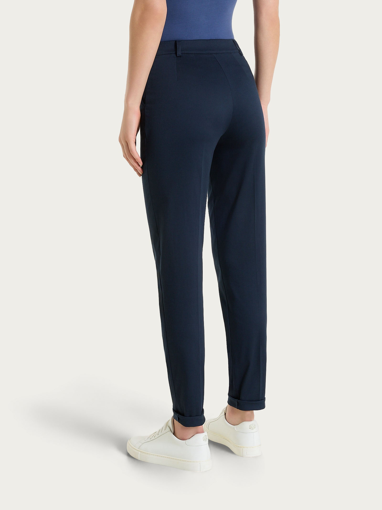 Ragno Satin Power pantalone chino slim bleu tasche