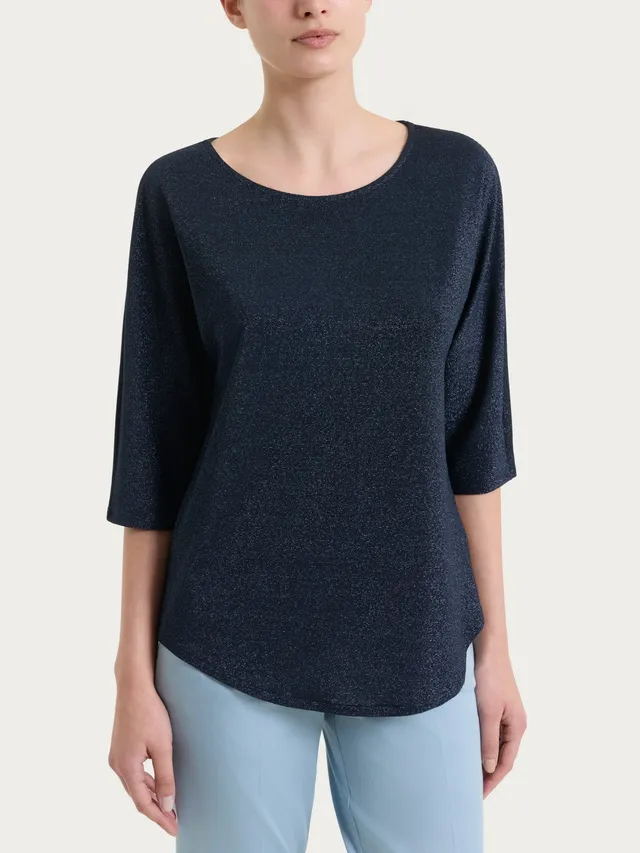 Ragno Summer Light Maglietta kimono righe bleu