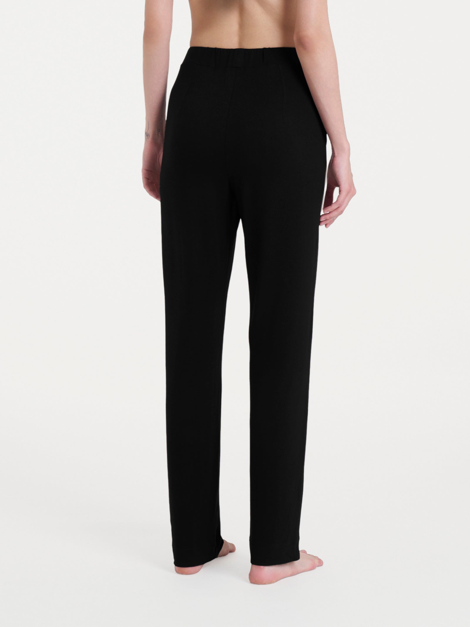 Ragno Viscosa Summer Pantalone Dritto con Tasche Nero Vita Elasticizzata
