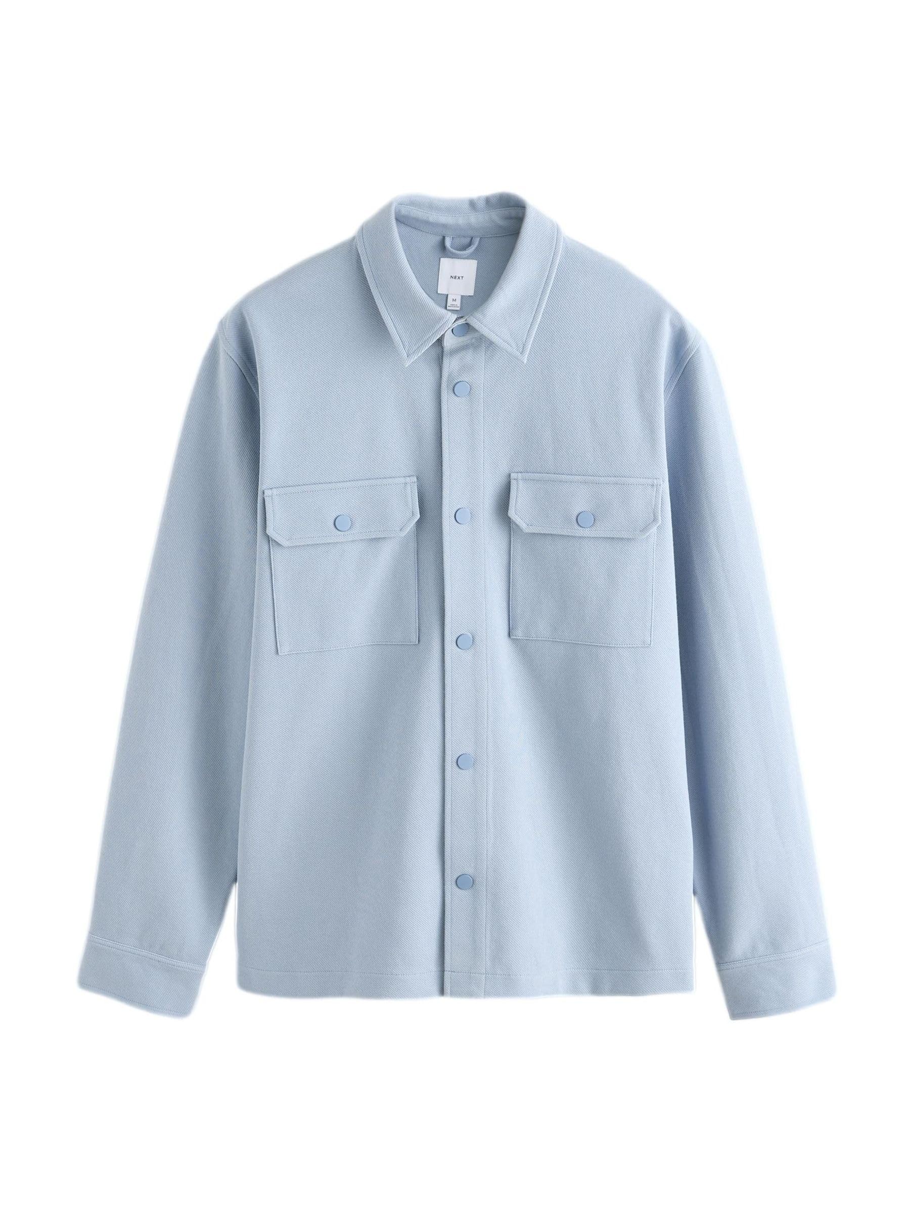 Next giacca camicia uomo twill jersey bottoni L