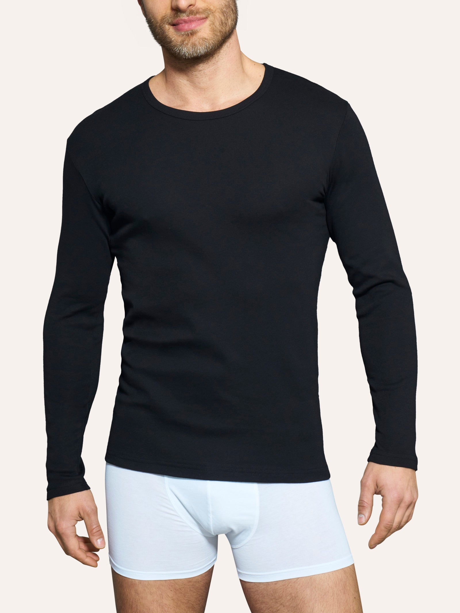 Ragno Thermo Cotton Maglietta Girocollo Lunga Nero caldo cotone