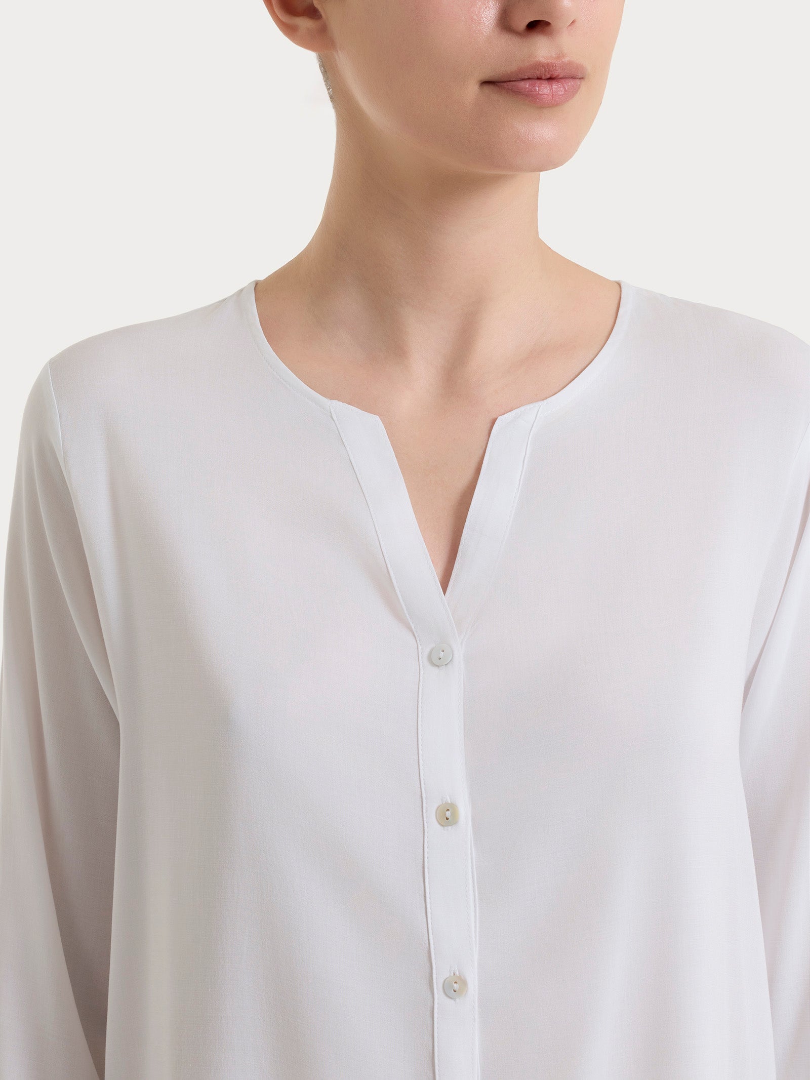 Ragno Viscosa Summer Blusa Serafino Donna Bianco