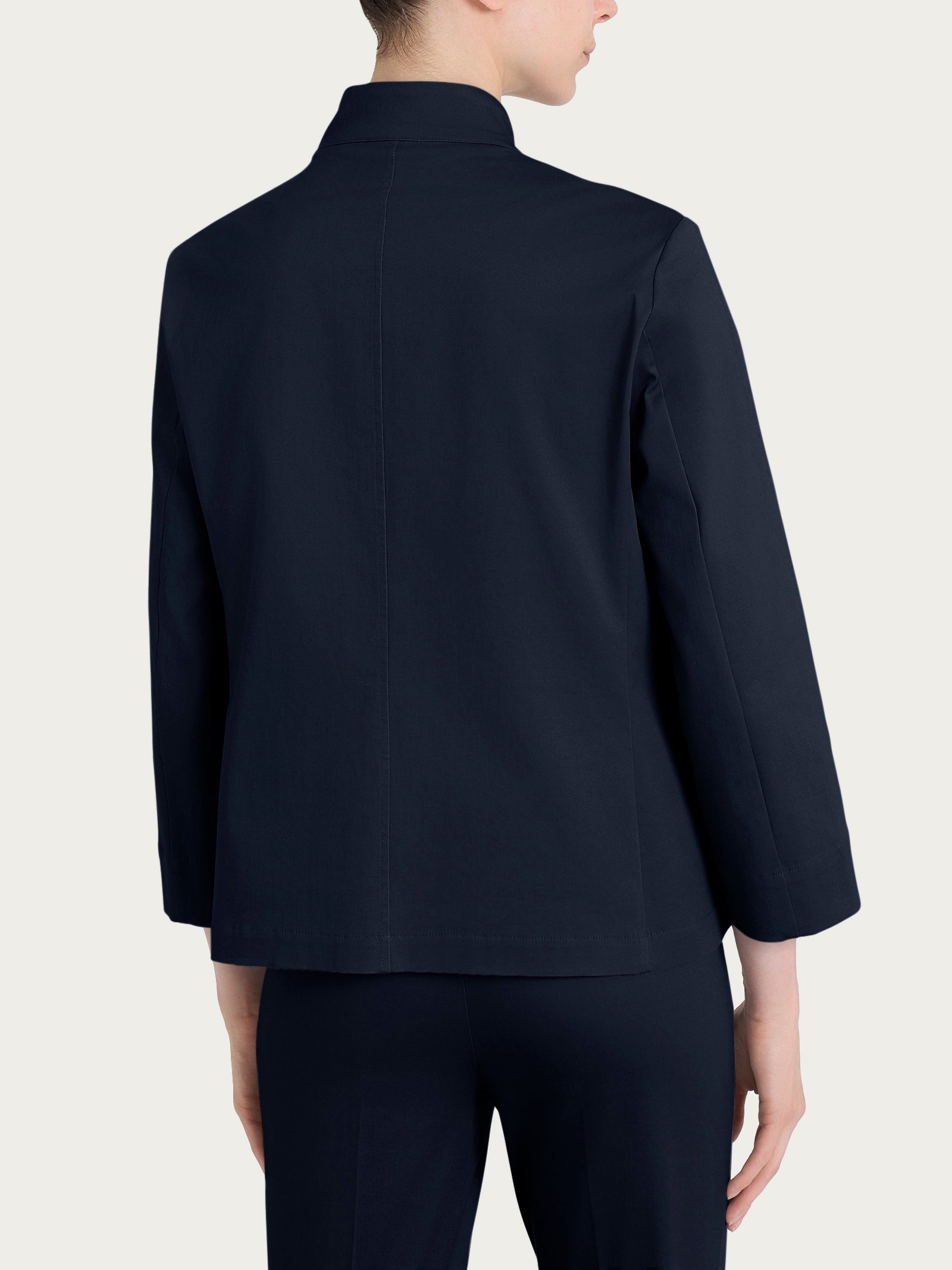 Ragno Satin Power Blazer Corto giacca blu Bleu cotone elasticizzato