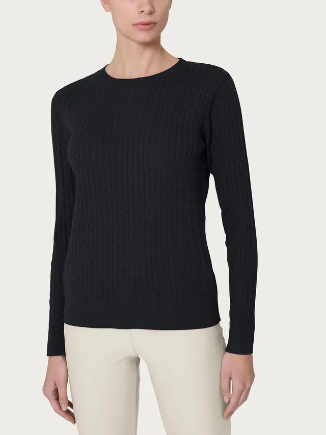 Ragno Super Soft maglia girocollo Nero viscosa calda