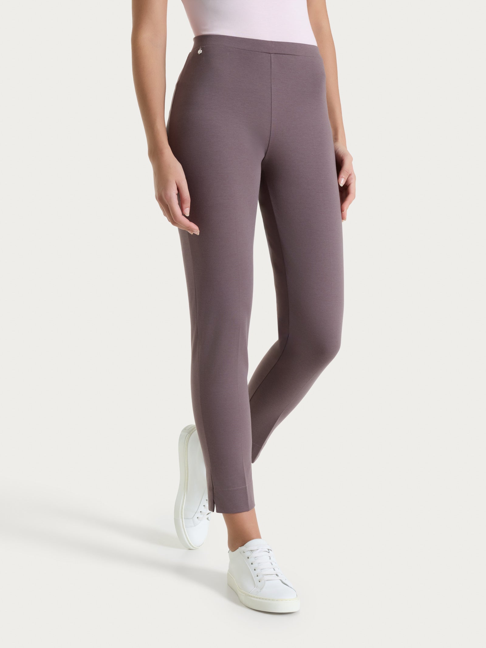 Ragno Compact Light Pantalone Capri Plum Truffle Skinny