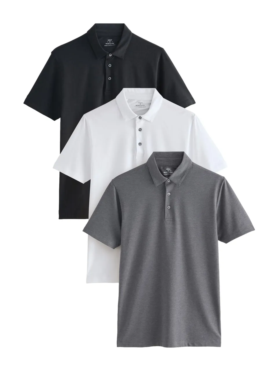 Next polo uomo maniche corte jersey 3 pezzi M