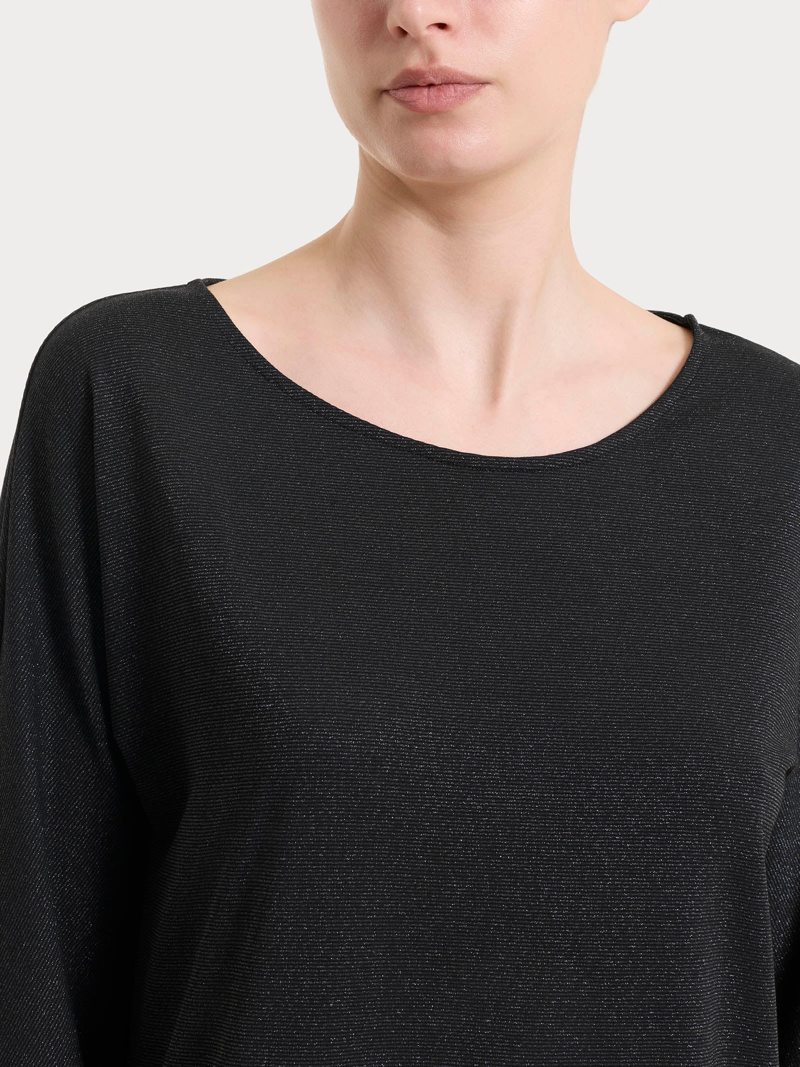 Ragno Summer Light Maglietta Kimono Nero Righe misto viscosa