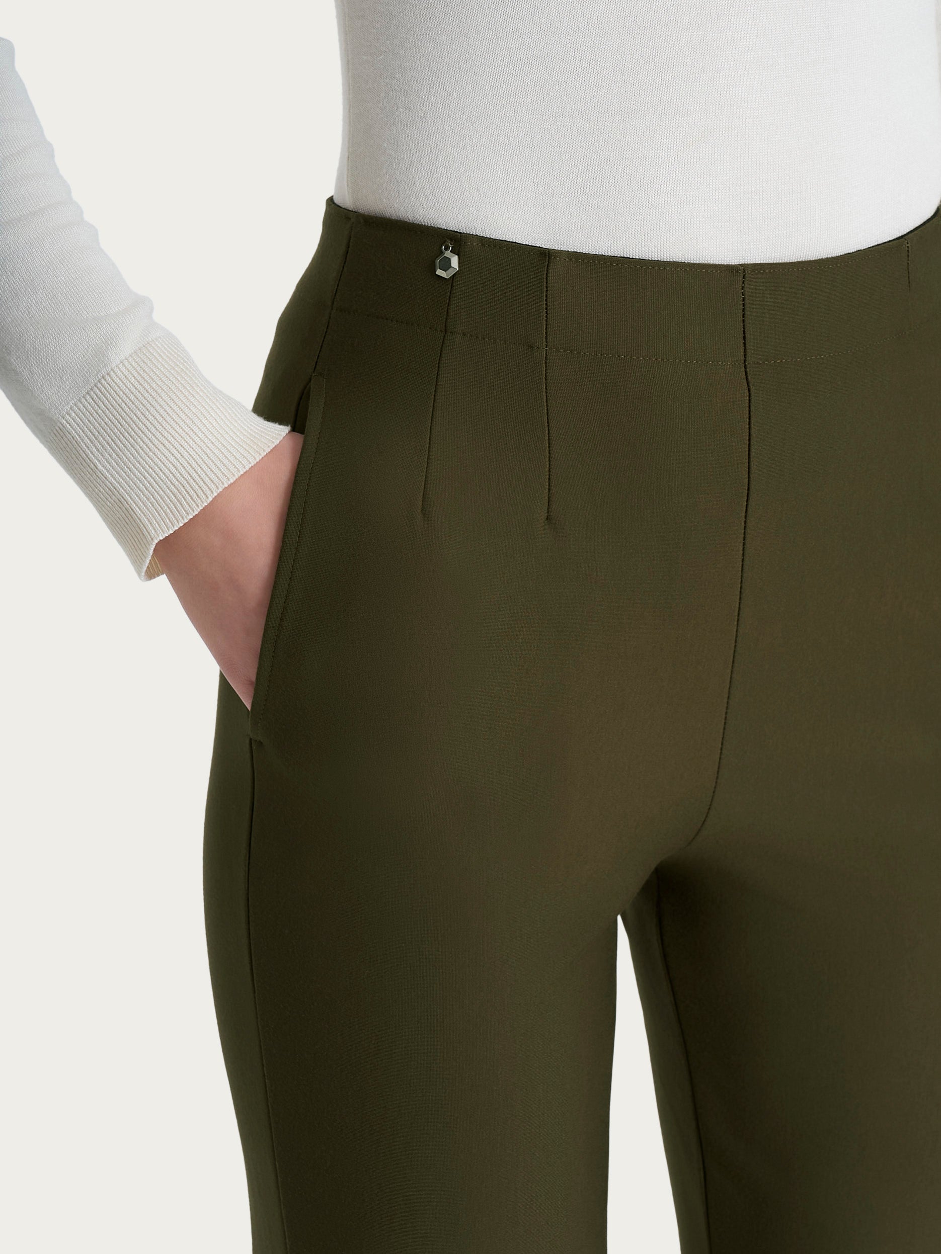 Ragno Compact The Straight Leg pantalone dark olive gamba dritta