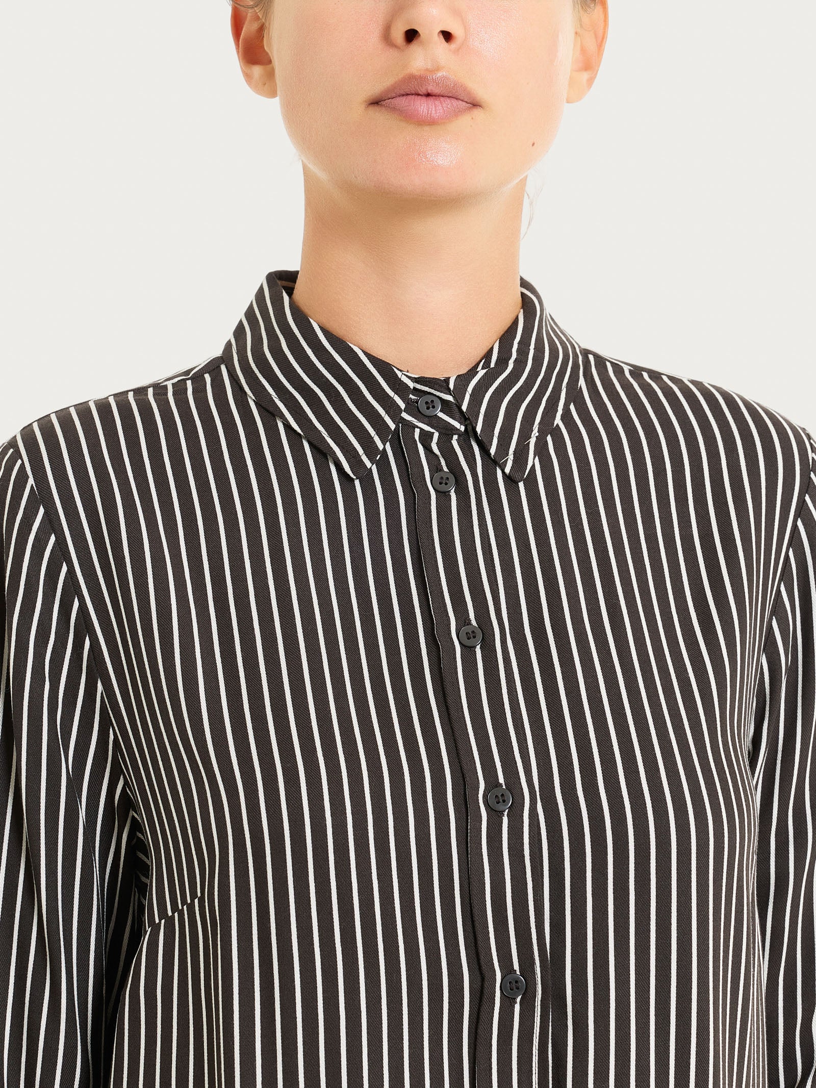 Ragno EcoSeta Camicia a Righe Viscosa Donna Chocolate Torte