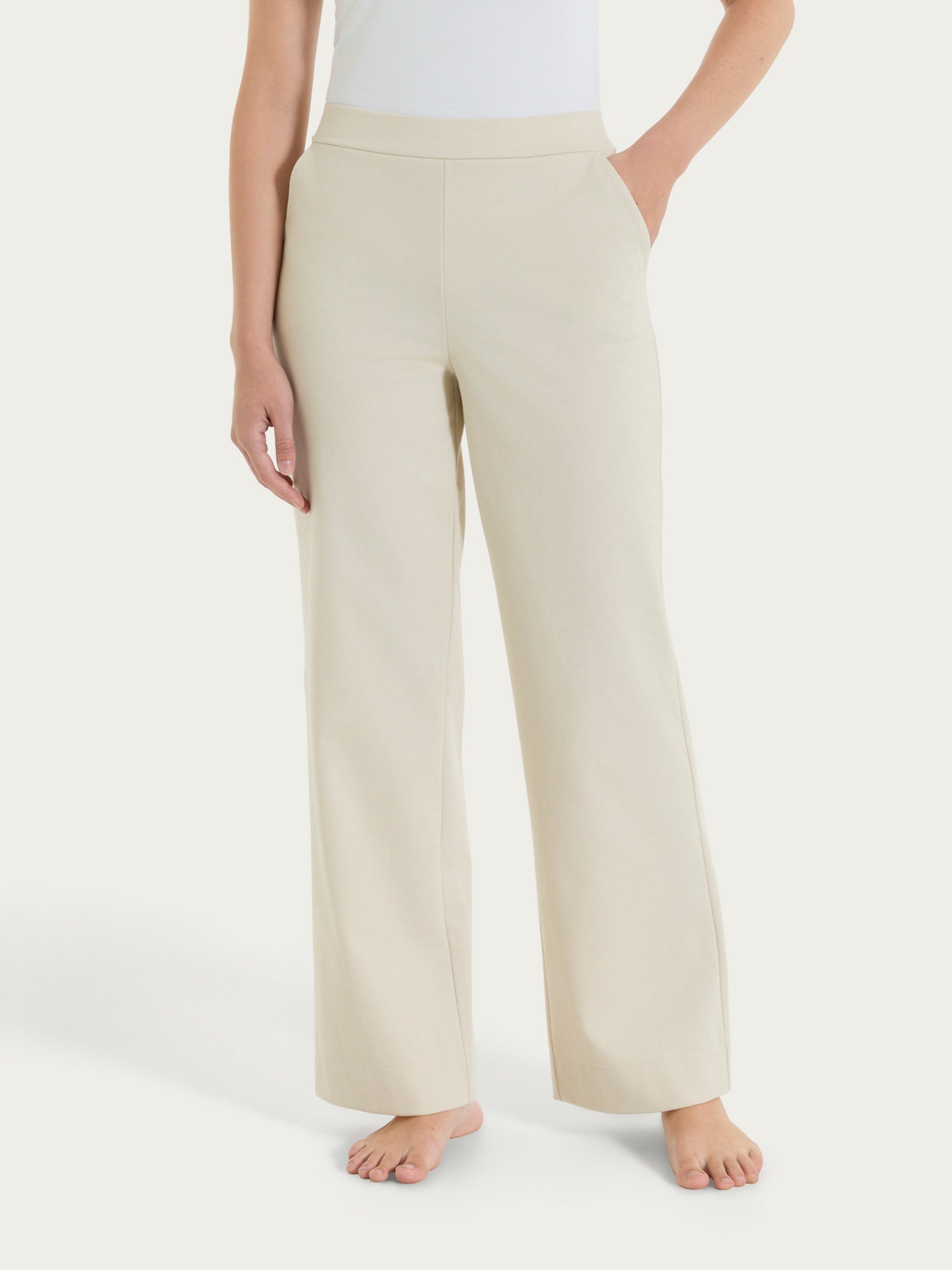 Ragno Jersey di Cotone pantalone ampio Champignon wide leg