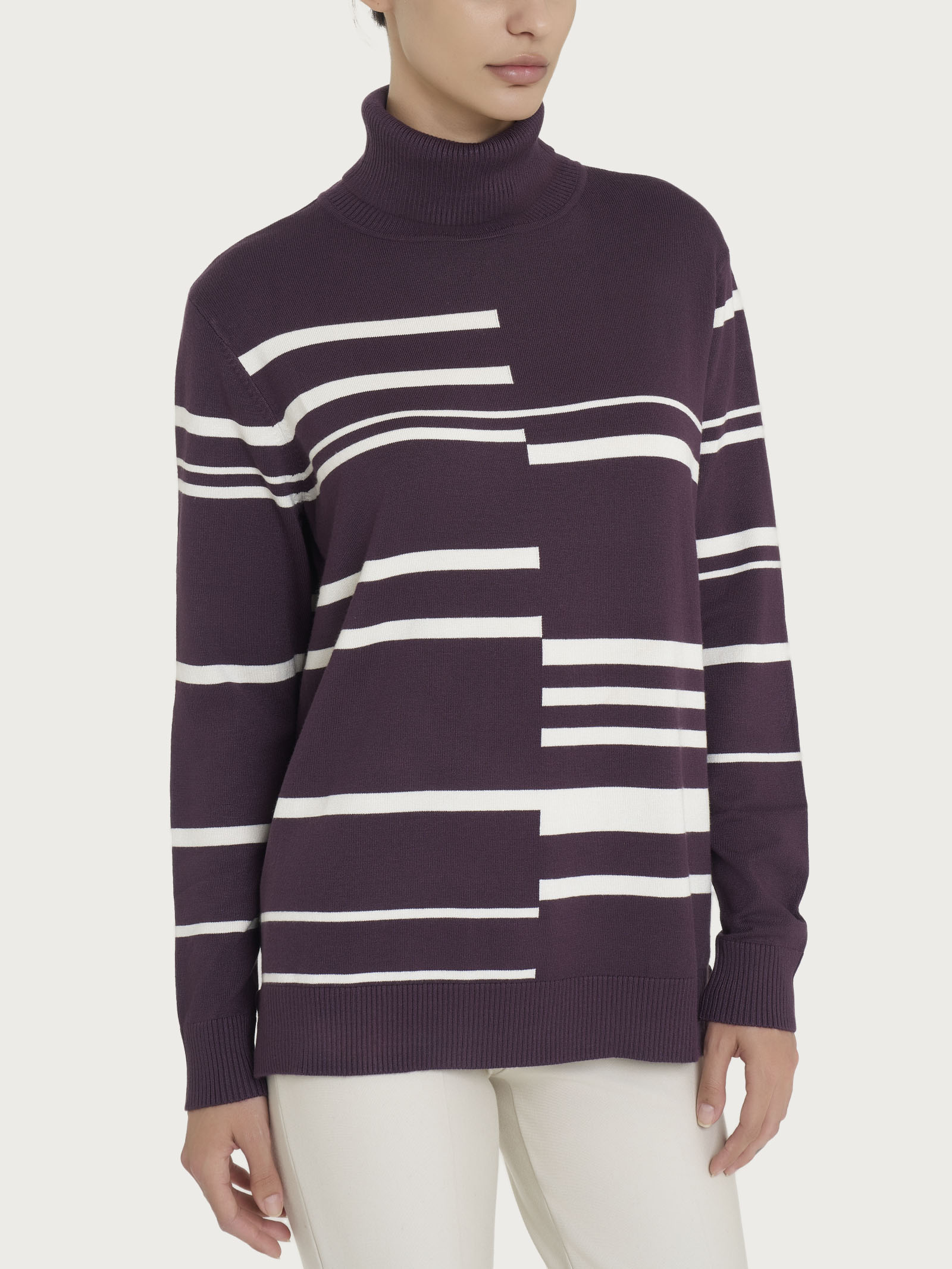 Ragno Dolcevita Rigbe Sfasate Viscosa Fant.Plum Perfect caldo