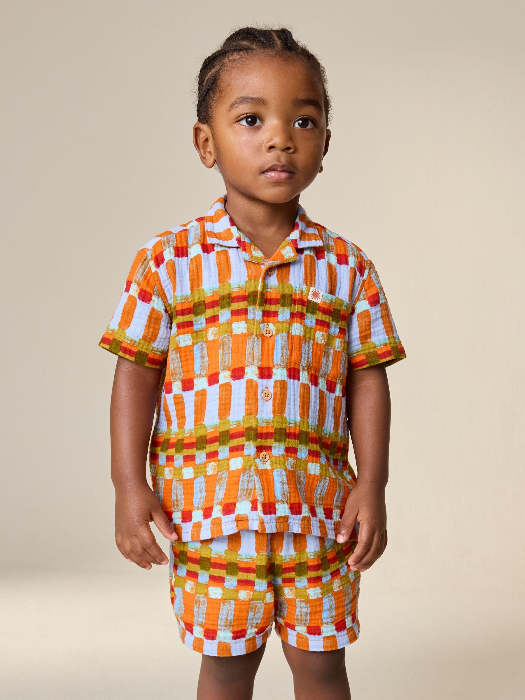 Next completo bambino camicia shorts riga multi