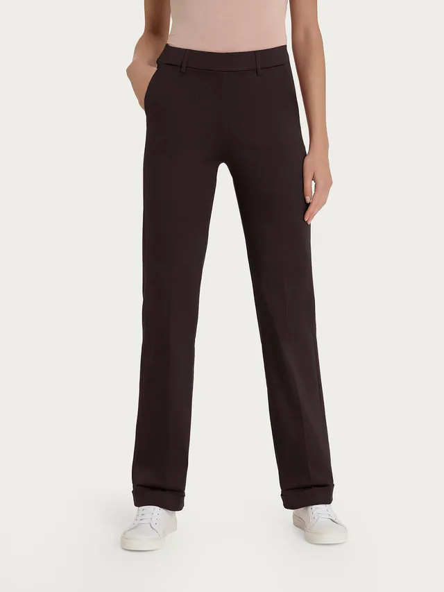 Ragno Satin Power Pantaloni Dritti Donna Cioccolato con Tasche