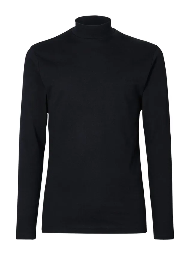 Ragno Lupetto Caldo Cotone Maglia Nero Collo Alto