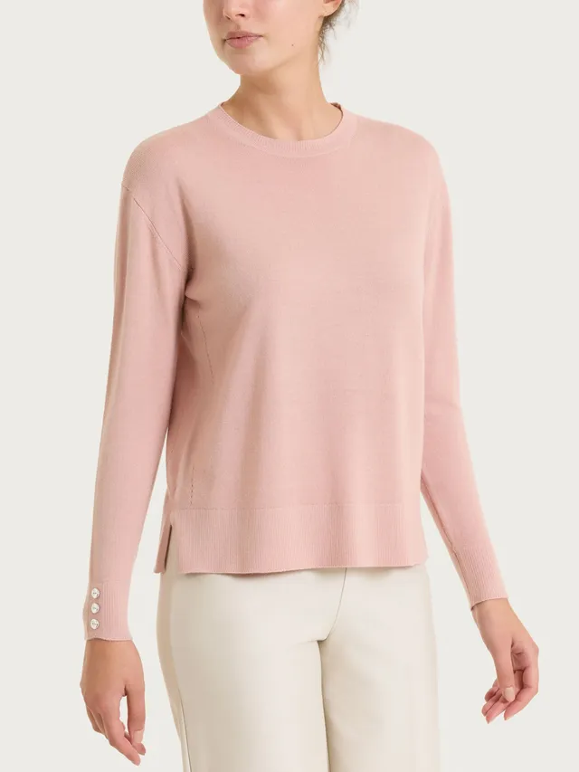 Ragno Merino Soft Maglia Girocollo Cameo Rose Lana